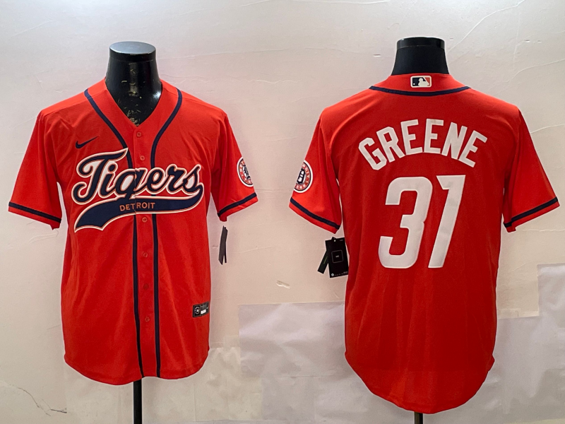 Men's Detroit Tigers Riley Greene #31 Orange Player Jerseys