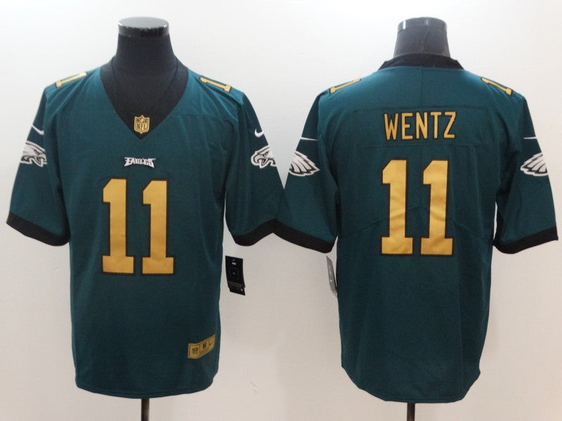 Men's Philadelphia Eagles Carson Wentz #11 Midnight Green Game Jerseys