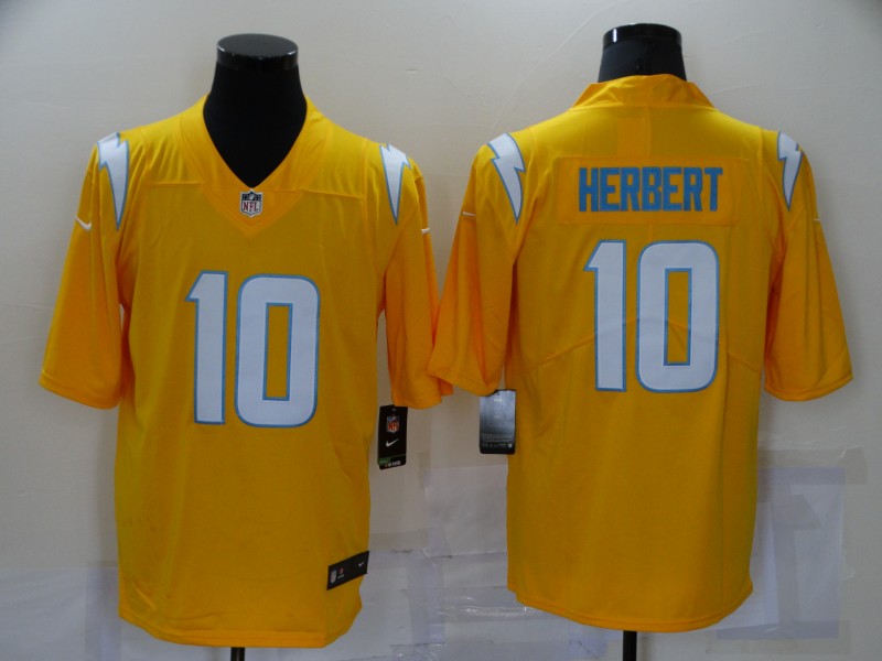 Men's Los Angeles Chargers Justin Herbert #10 Yellow Inverted Legend Jerseys