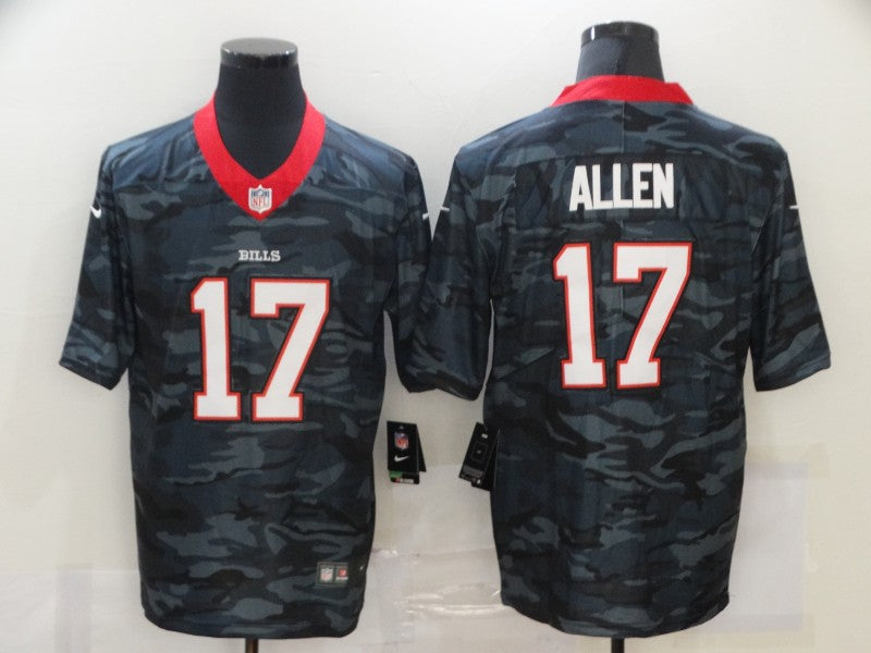 Men's Buffalo Bills Josh Allen #17 Gray Camouflage Game Jerseys