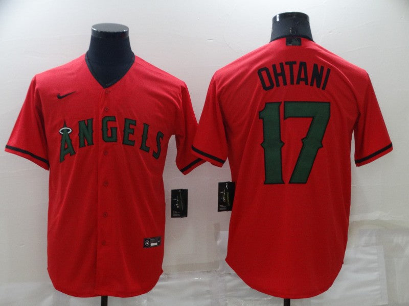 Men's Los Angeles Angels Shohei Ohtani #17 Red Sewn Baseball Jerseys
