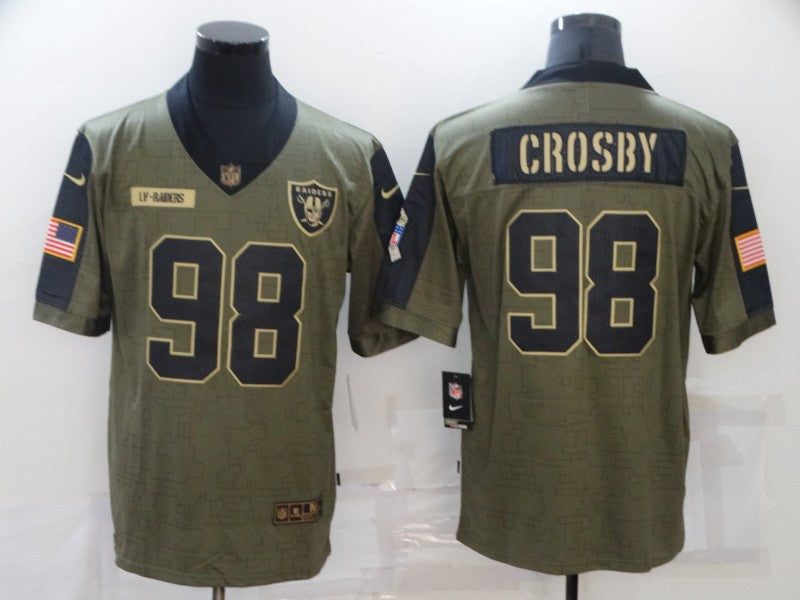 Men's Las Vegas Raiders Maxx Crosby #98 Brown Game Jerseys