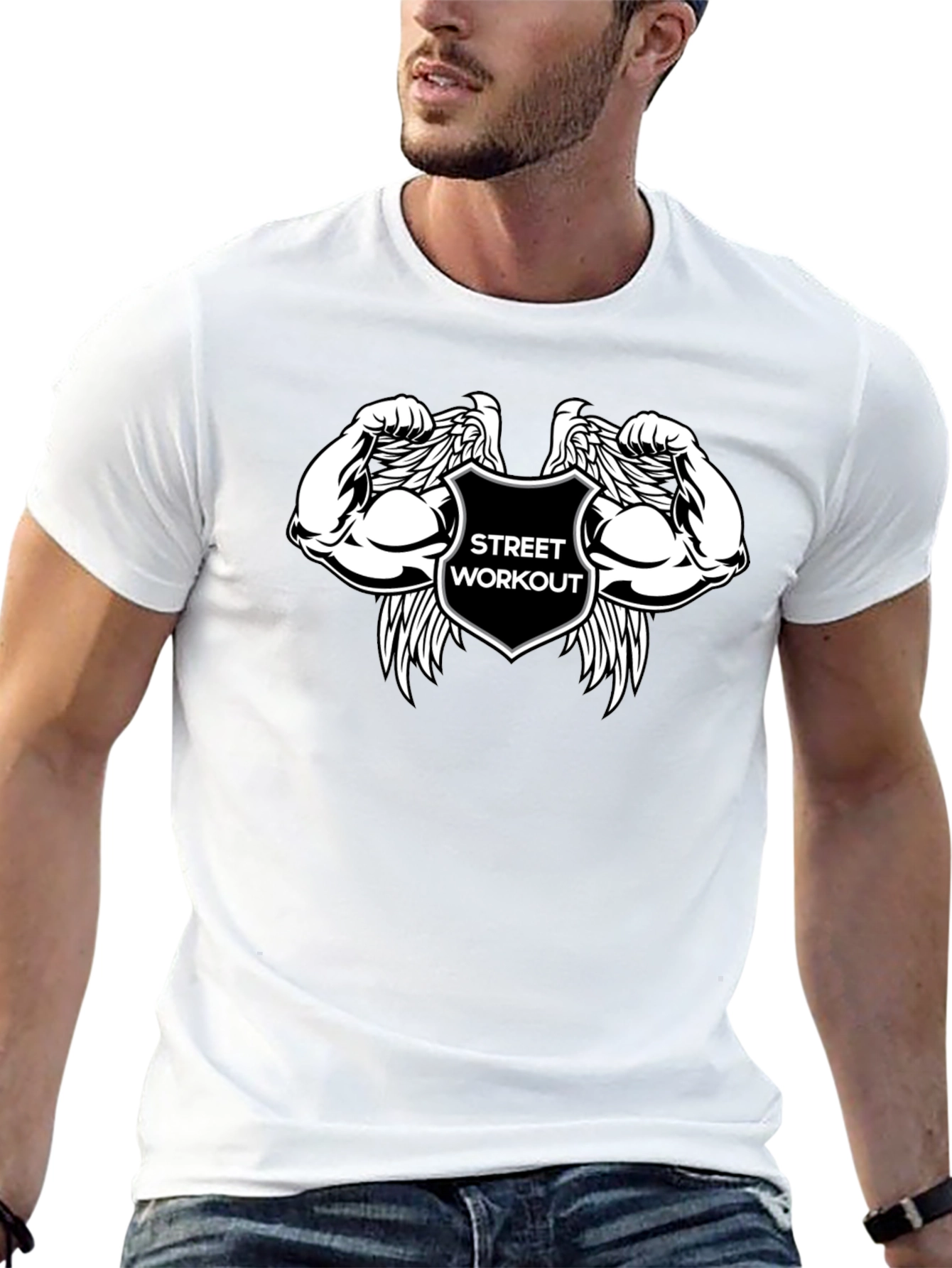 Street Workout Black T-Shirt with Graphic