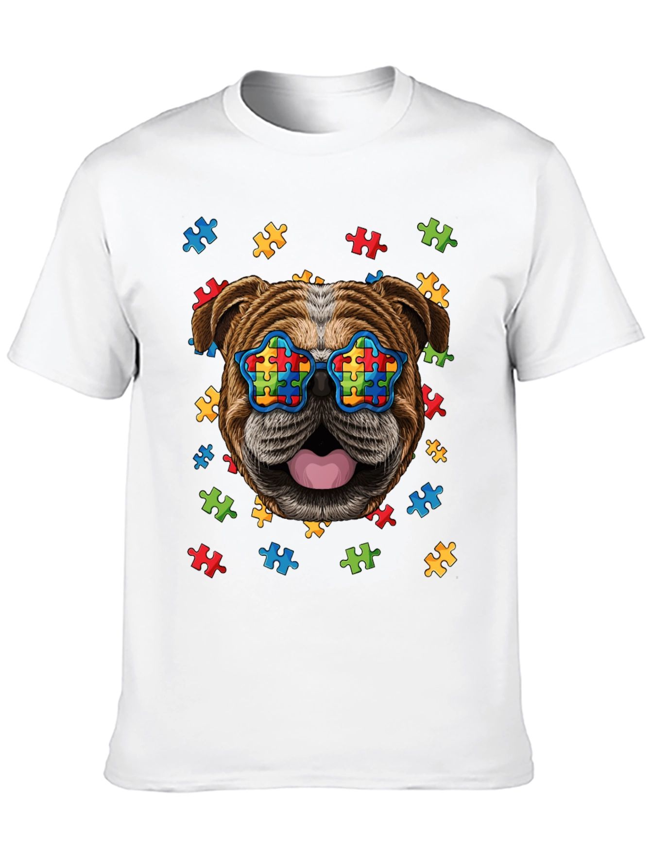 Autism Awareness Bulldog T-Shirt
