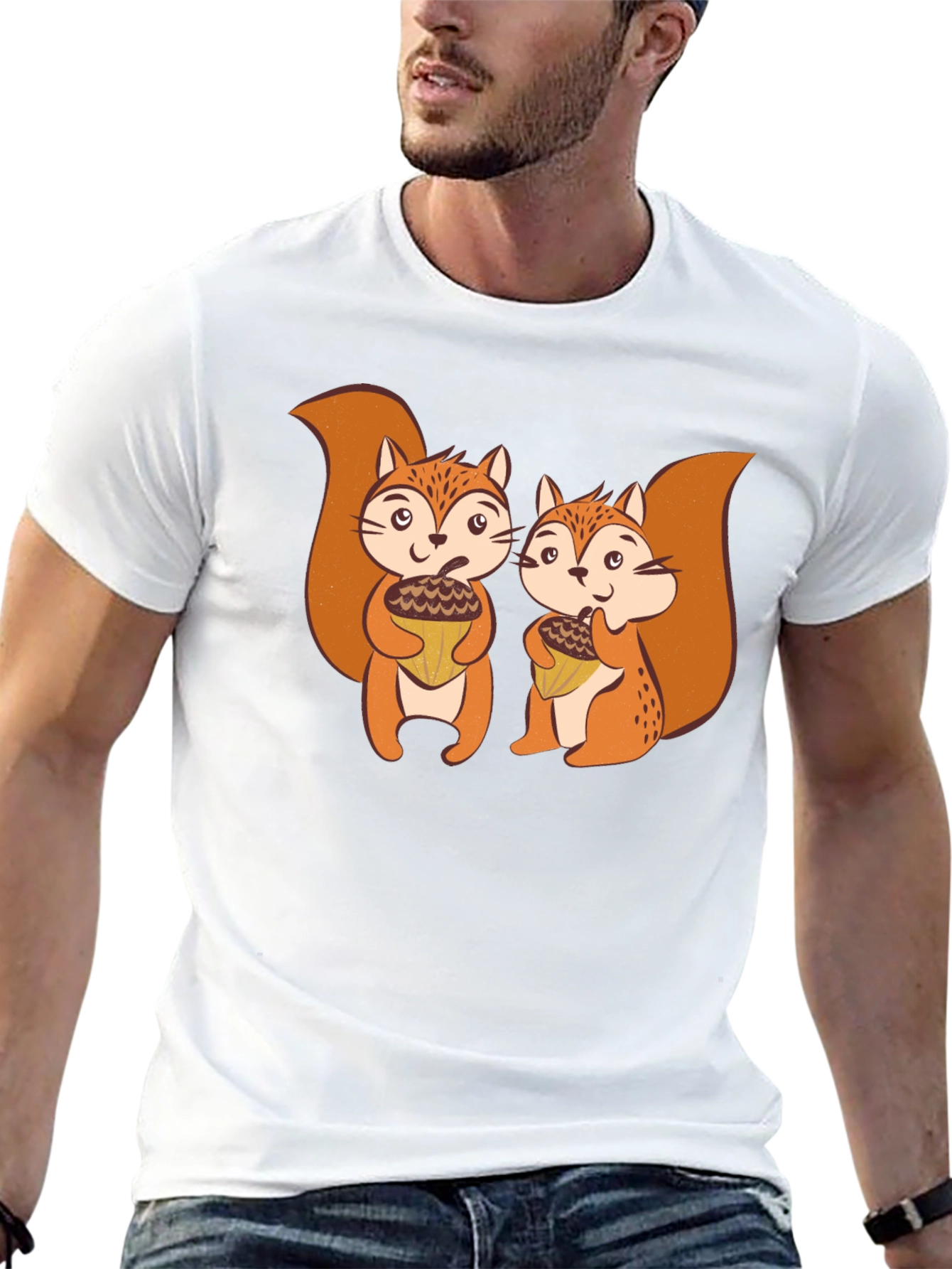 Squirrels Holding Acorns Graphic T-Shirt