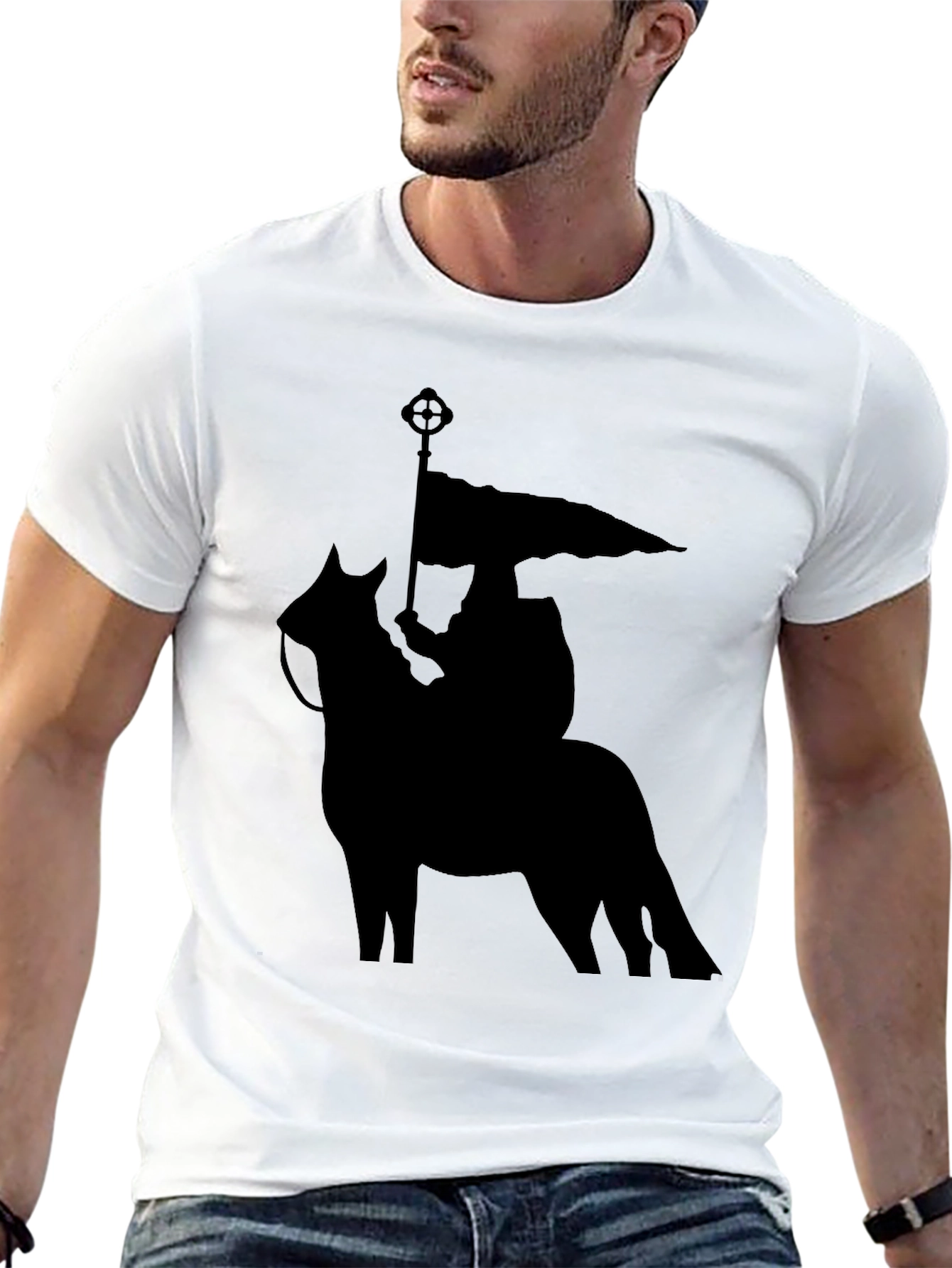 Black Horse Rider Graphic Tee - Equestrian Style