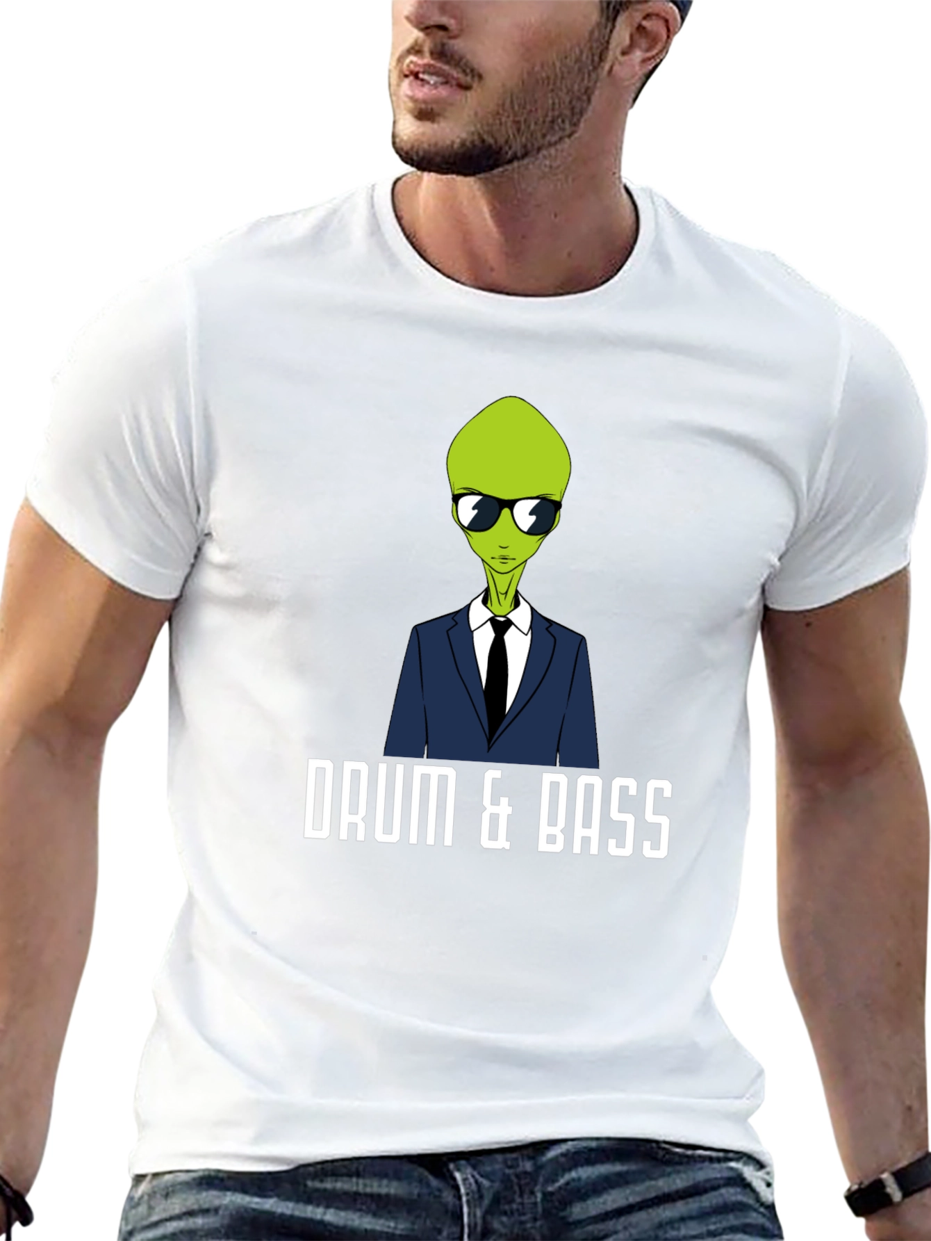 Drum & Bass Alien Graphic Tee - Black