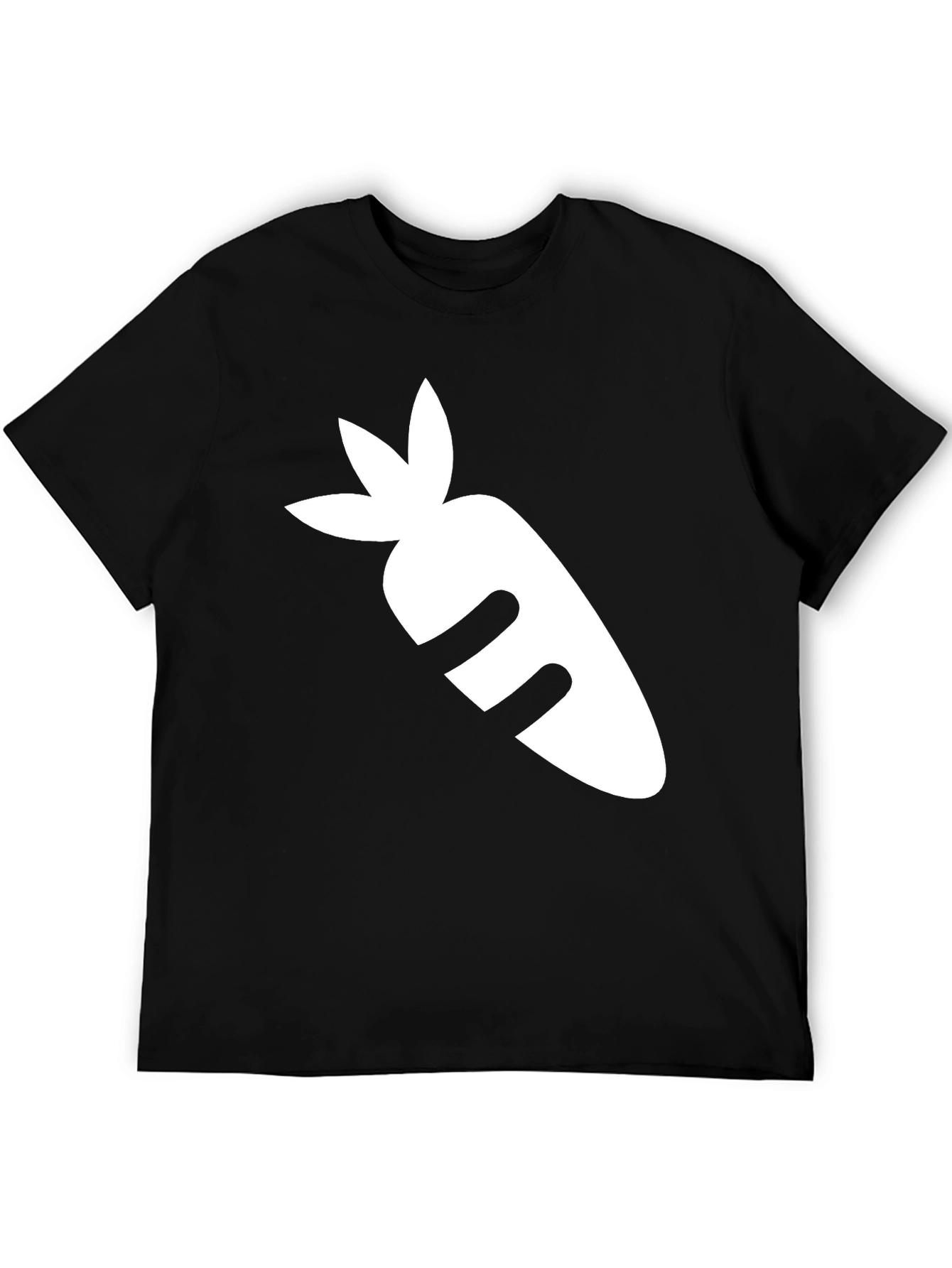 Black T-Shirt with White Carrot Graphic