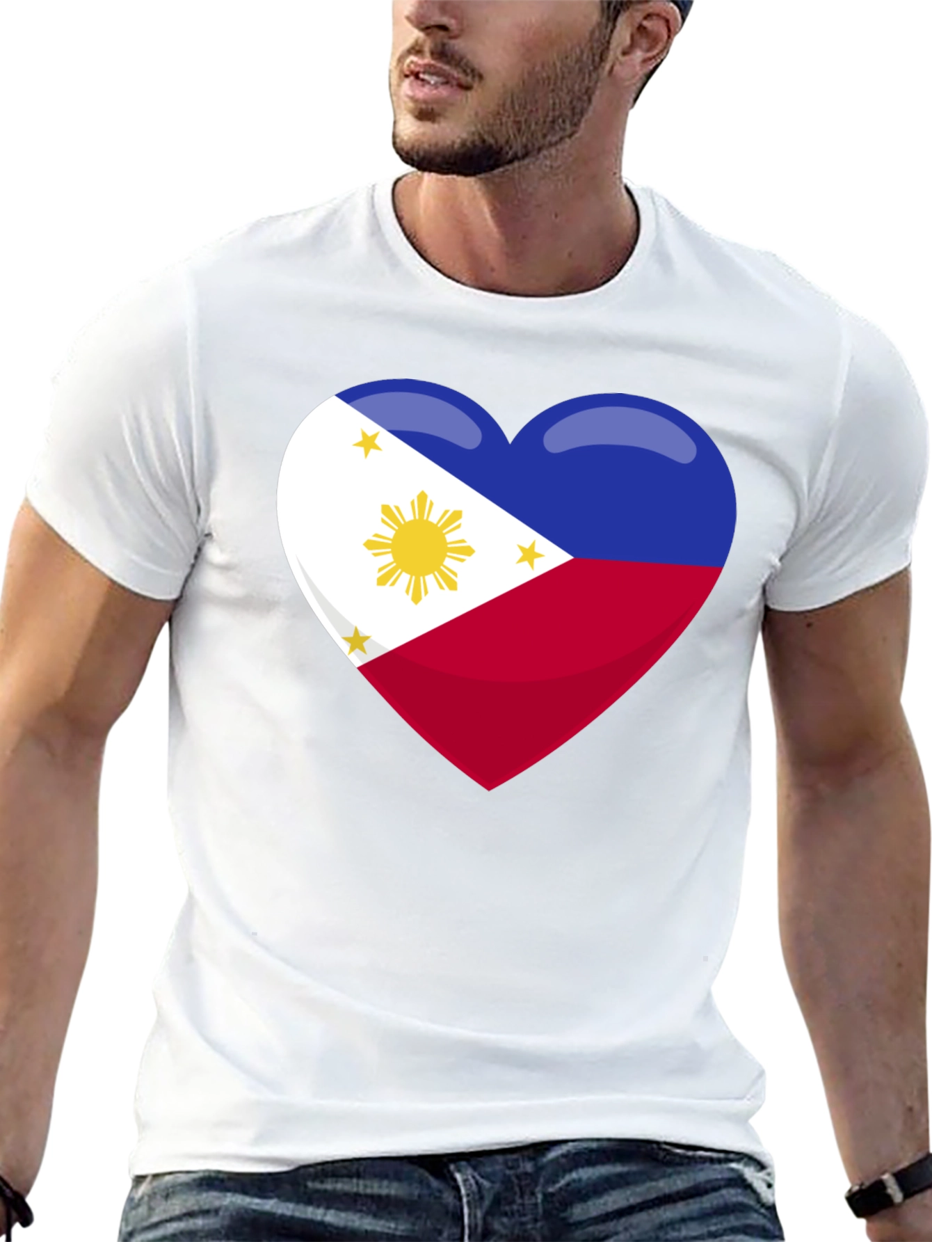 Philippines Flag Heart Graphic T-Shirt