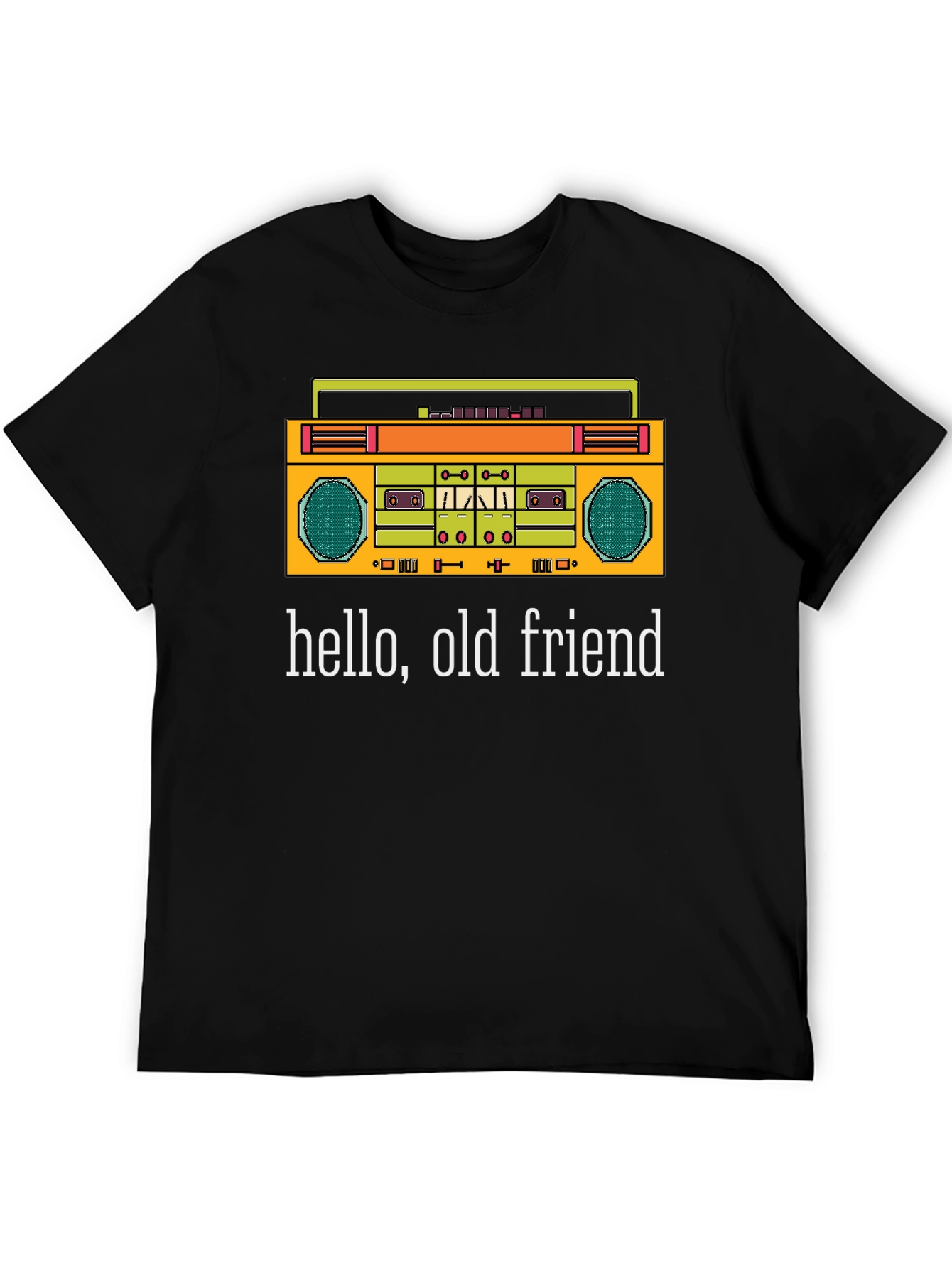 Retro Boombox Graphic T-Shirt - Hello Old Friend
