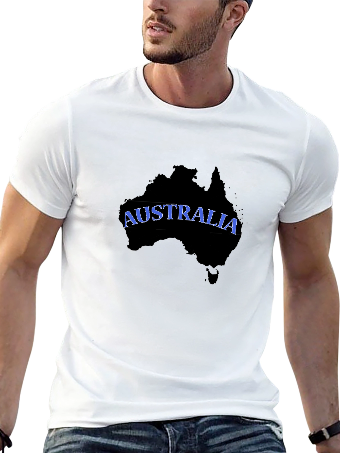 Australia Map T-Shirt - Black Graphic Tee