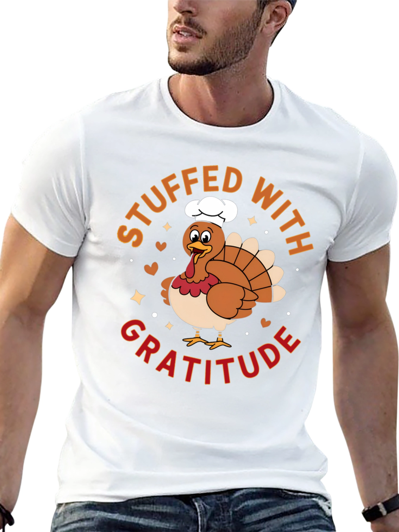 Stuffed with Gratitude Turkey Graphic T-Shirt