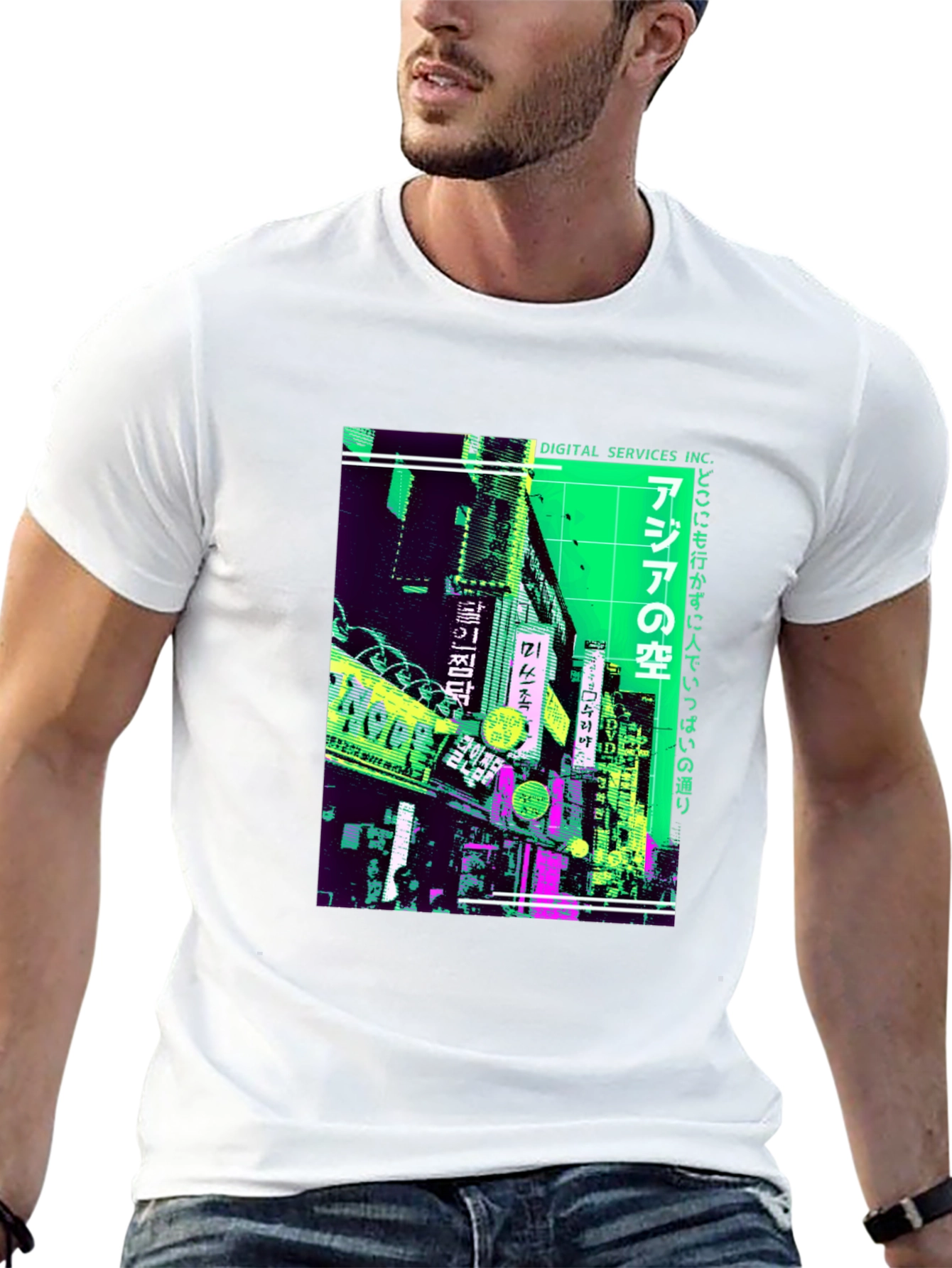 Cyberpunk Asian City T-Shirt