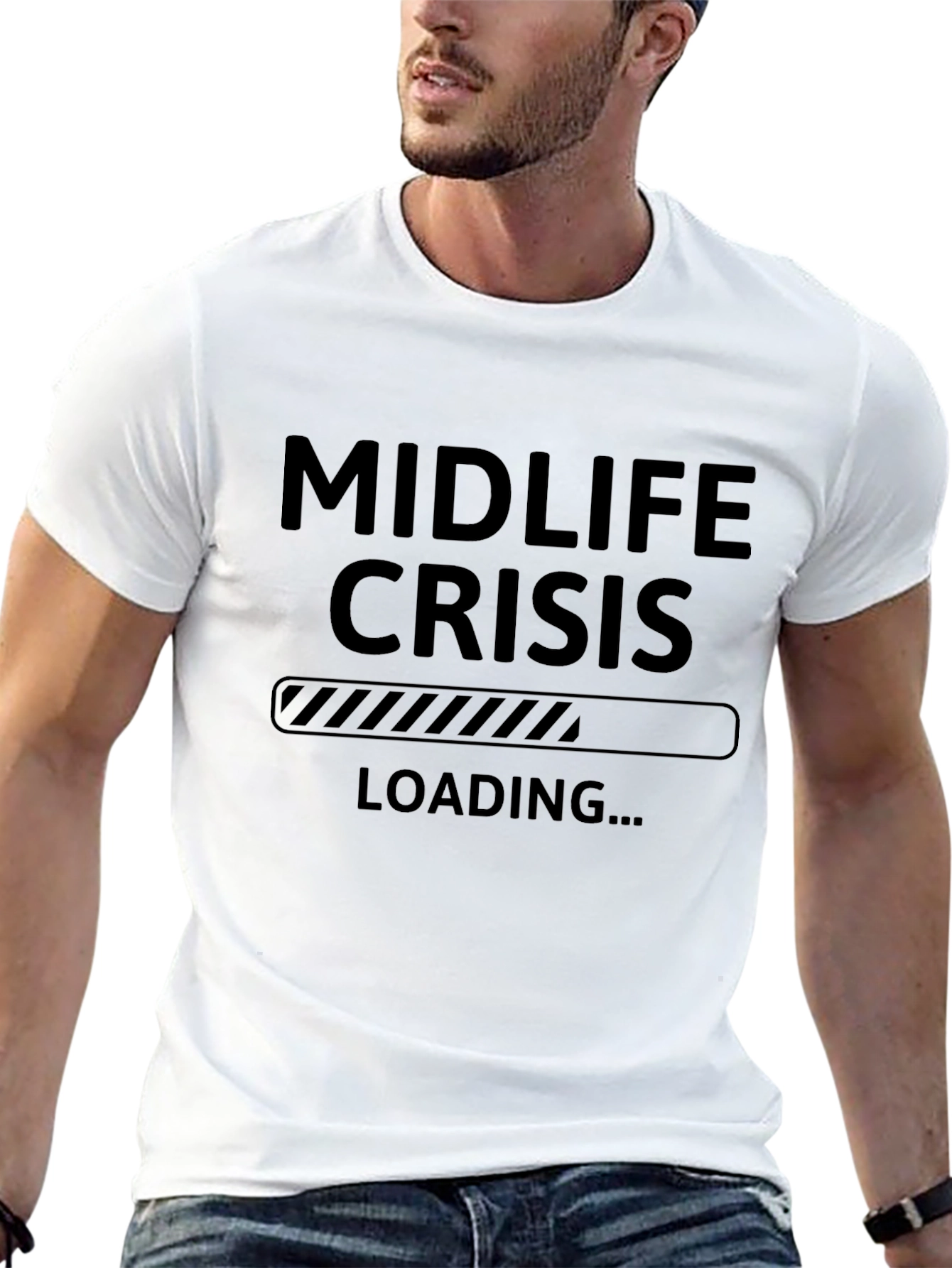 Midlife Crisis Loading Mens Black T-Shirt