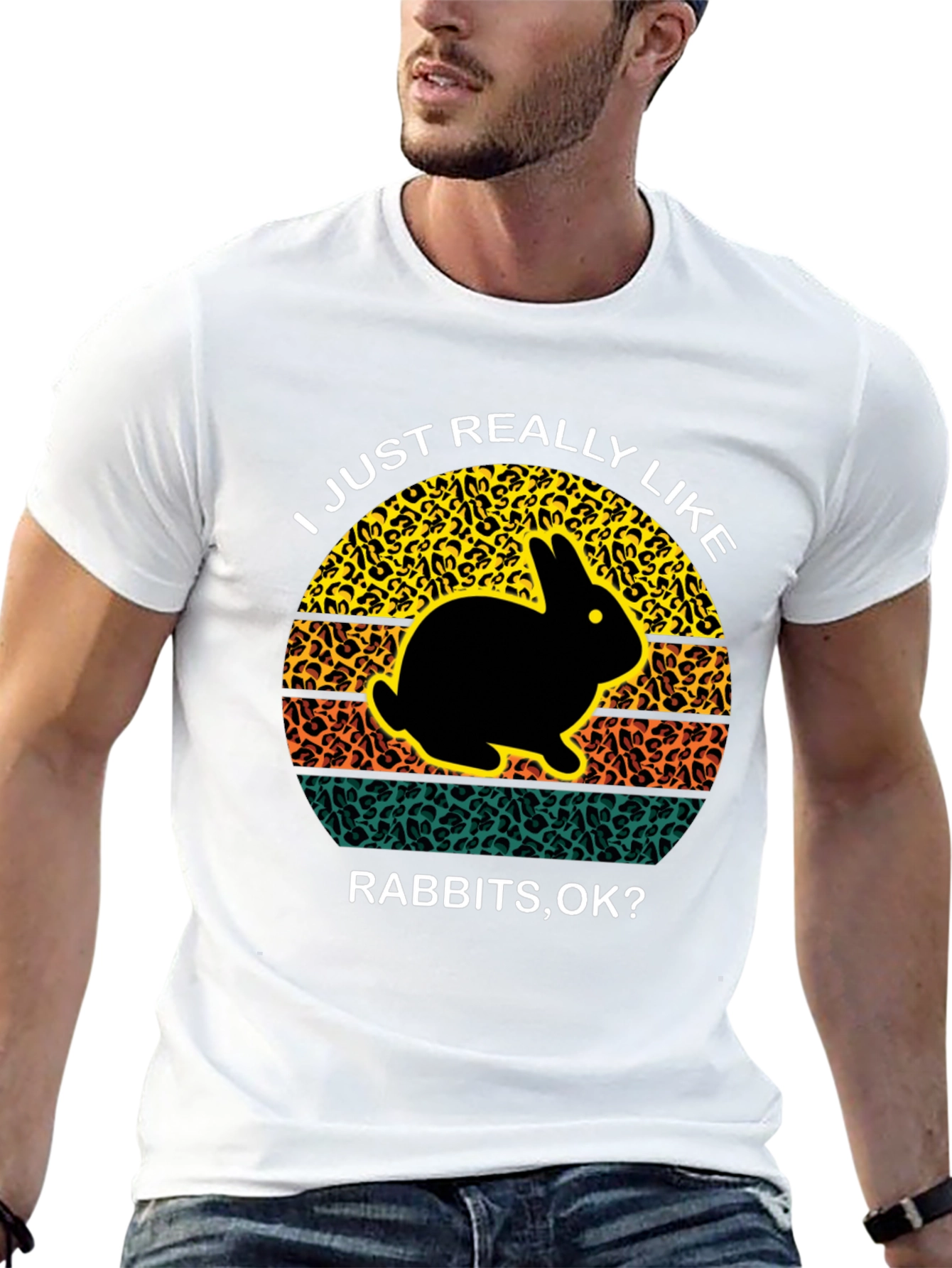 I Just Really Like Rabbits OK Black T-Shirt