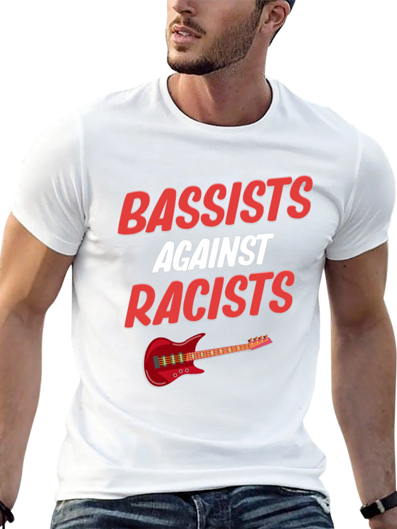 Bassists Against Racists T-Shirt Music Lover Tee