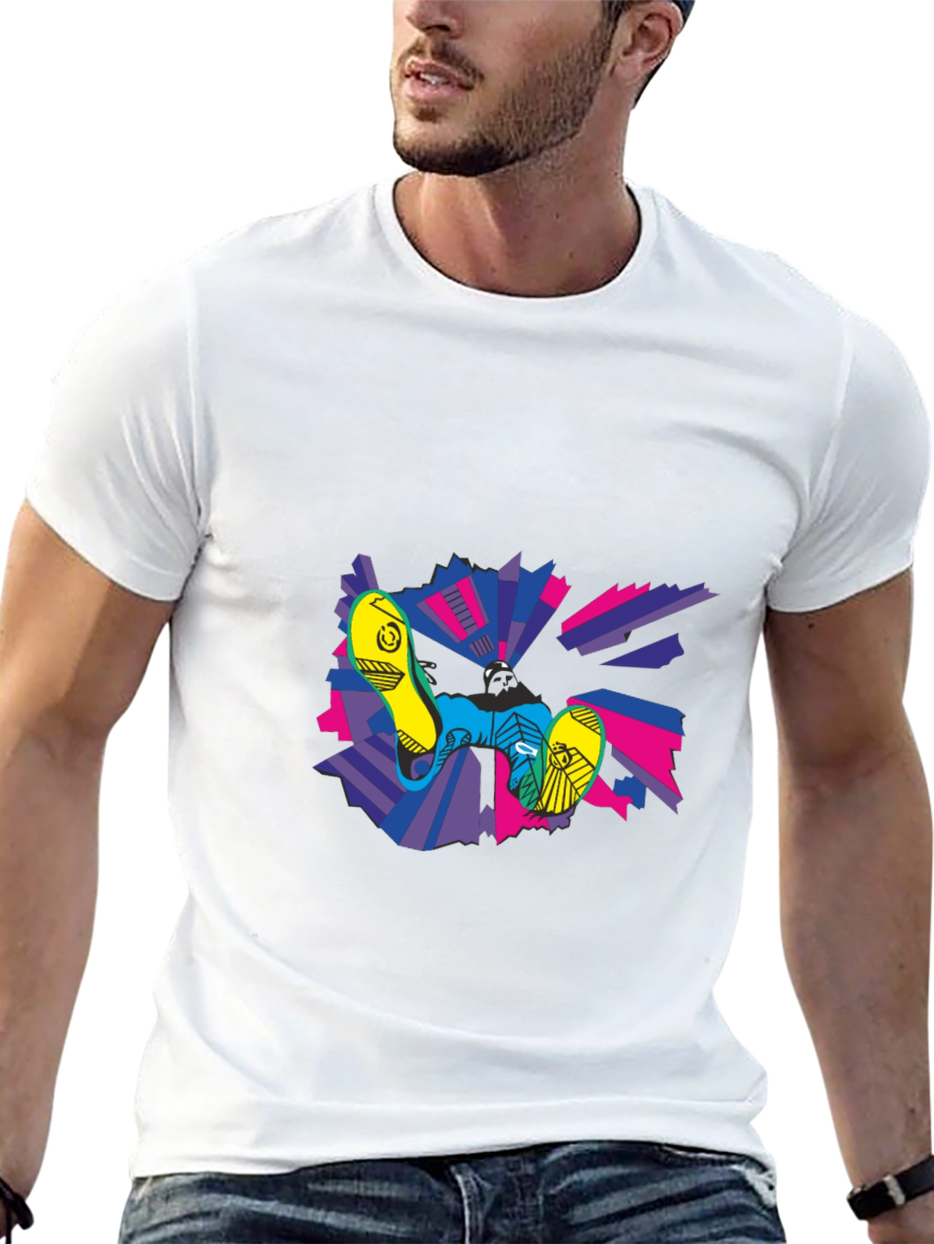 Abstract Graphic Print Crew Neck T-Shirt