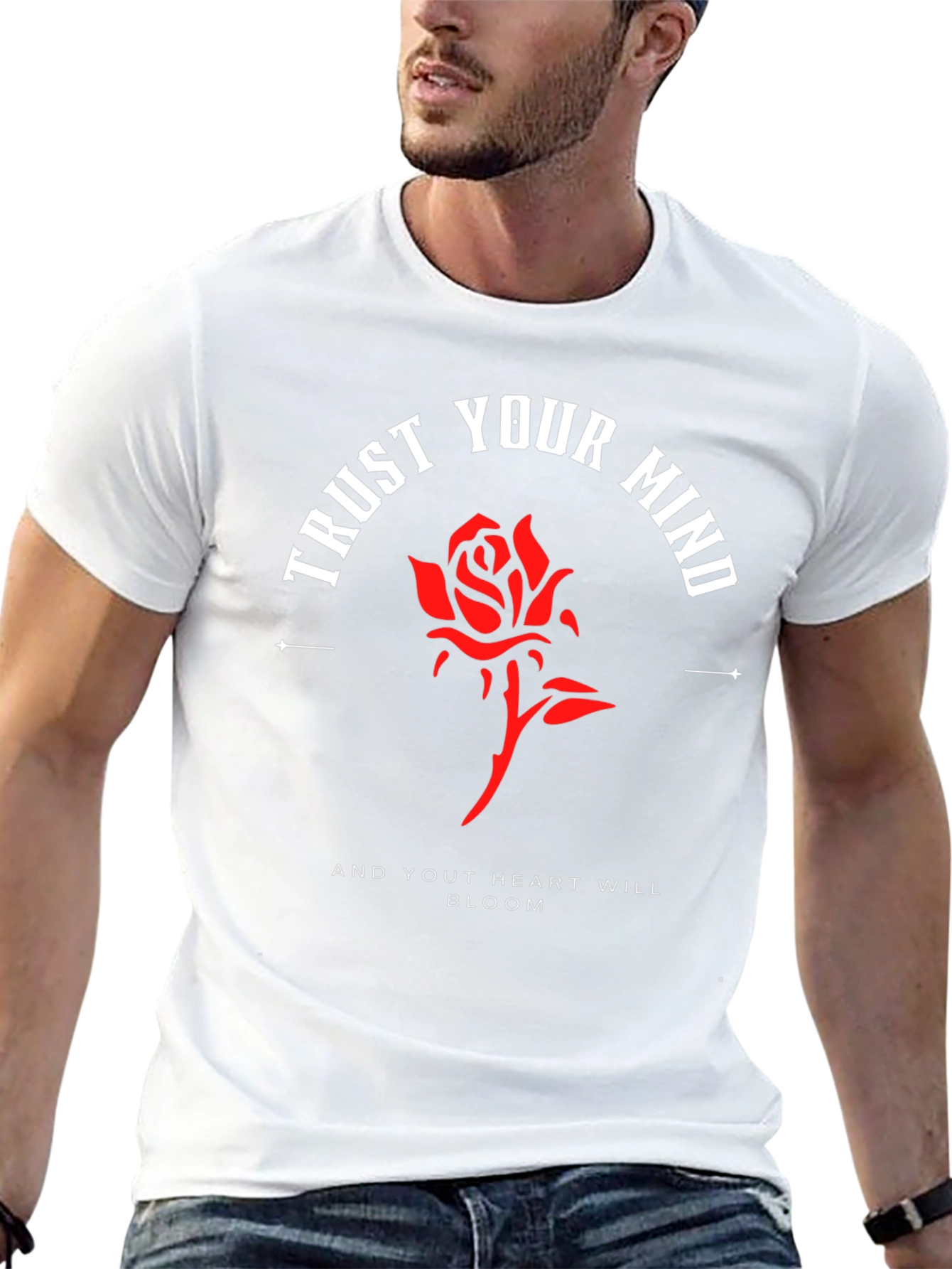 Trust Your Mind Rose Graphic Tee - Black
