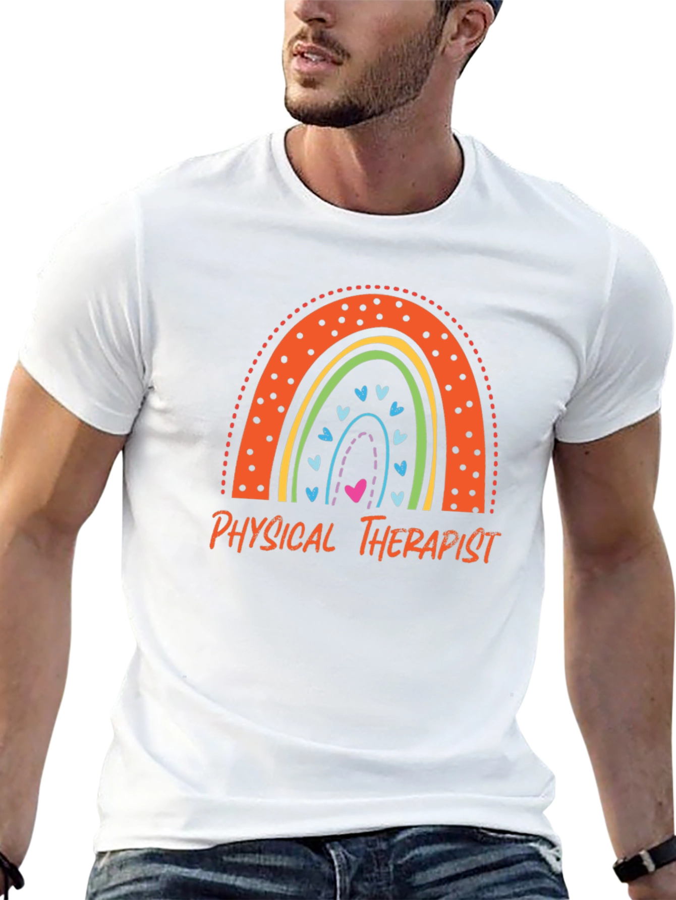 Physical Therapist Rainbow Graphic T-Shirt