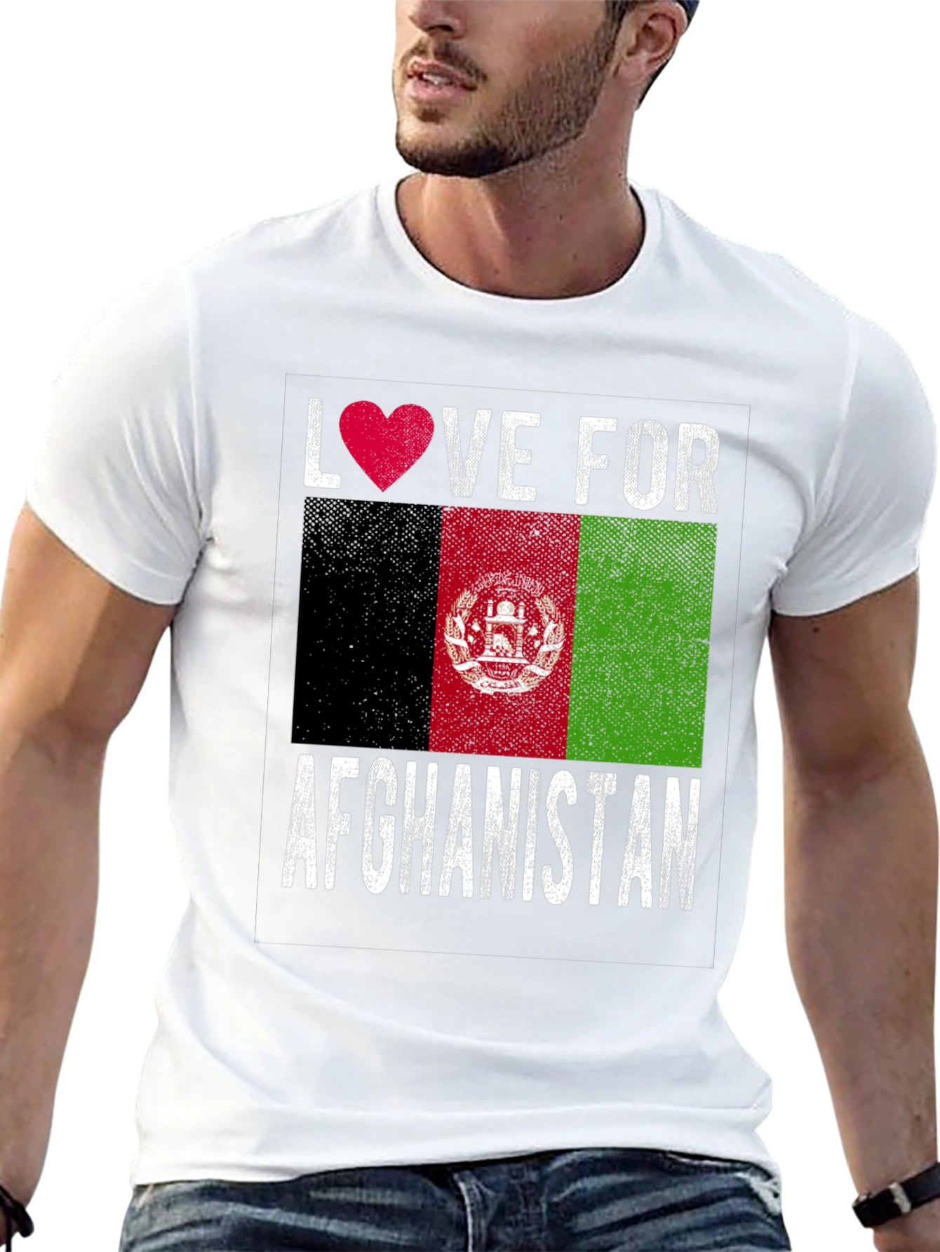 Love for Afghanistan T-Shirt Afghan Flag Heart