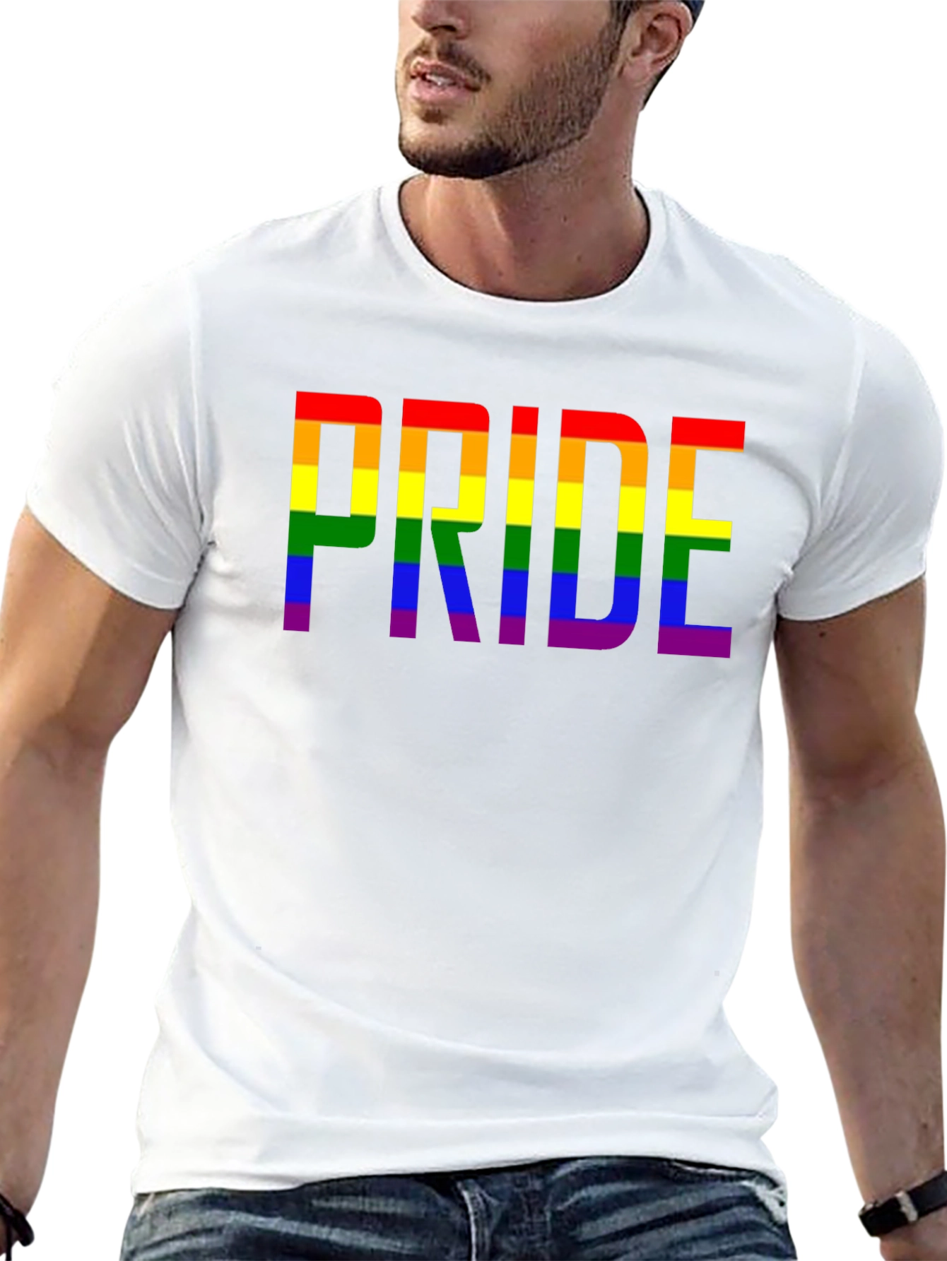 Pride Rainbow Graphic T-Shirt - Black