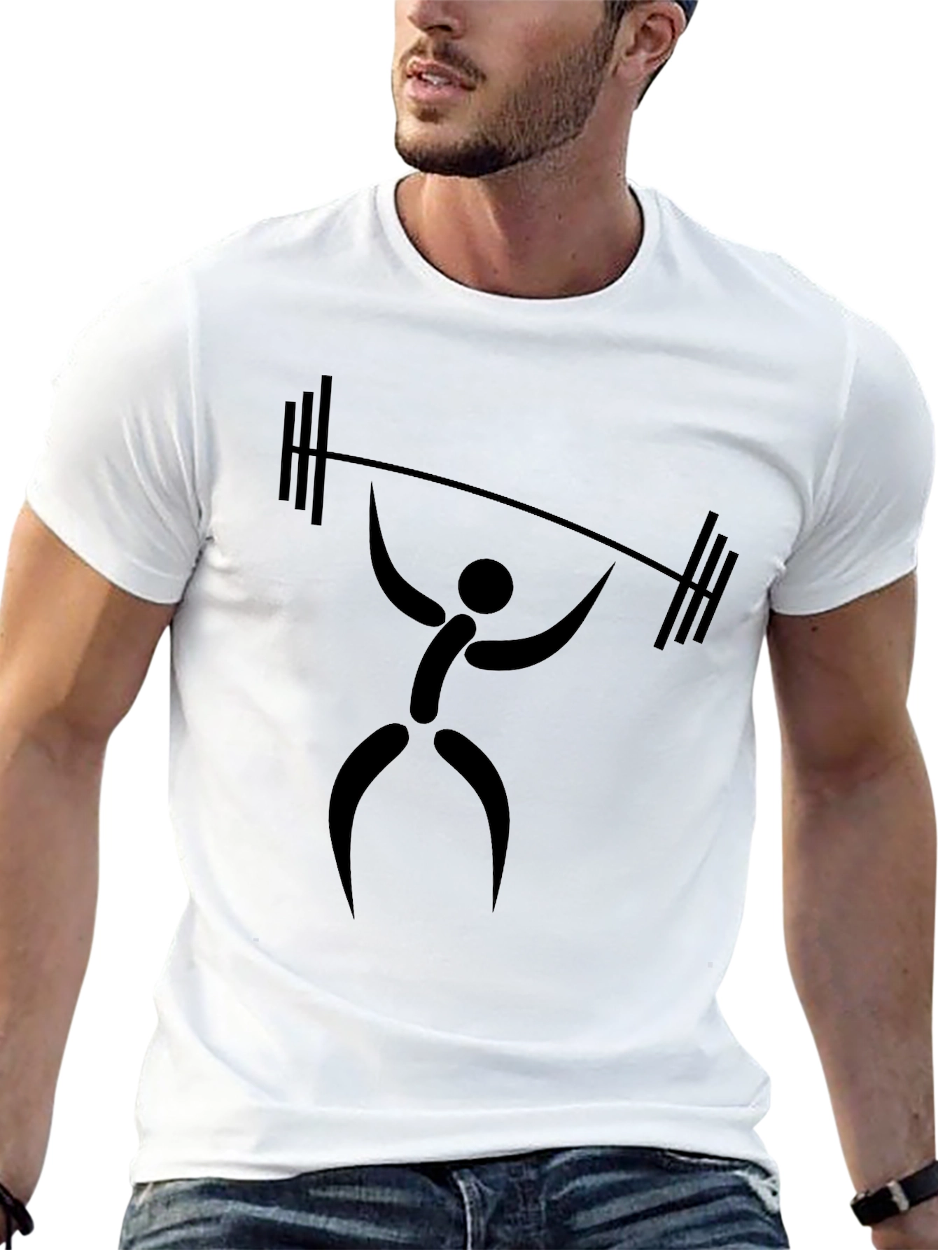 Weightlifter Graphic T-Shirt - Black