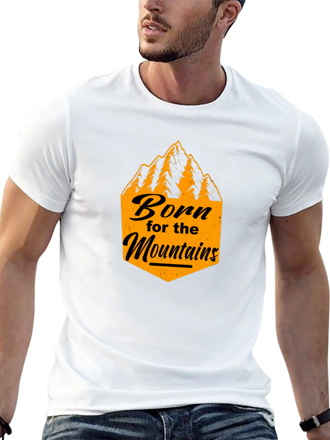 Born for the Mountains Black Graphic Tee