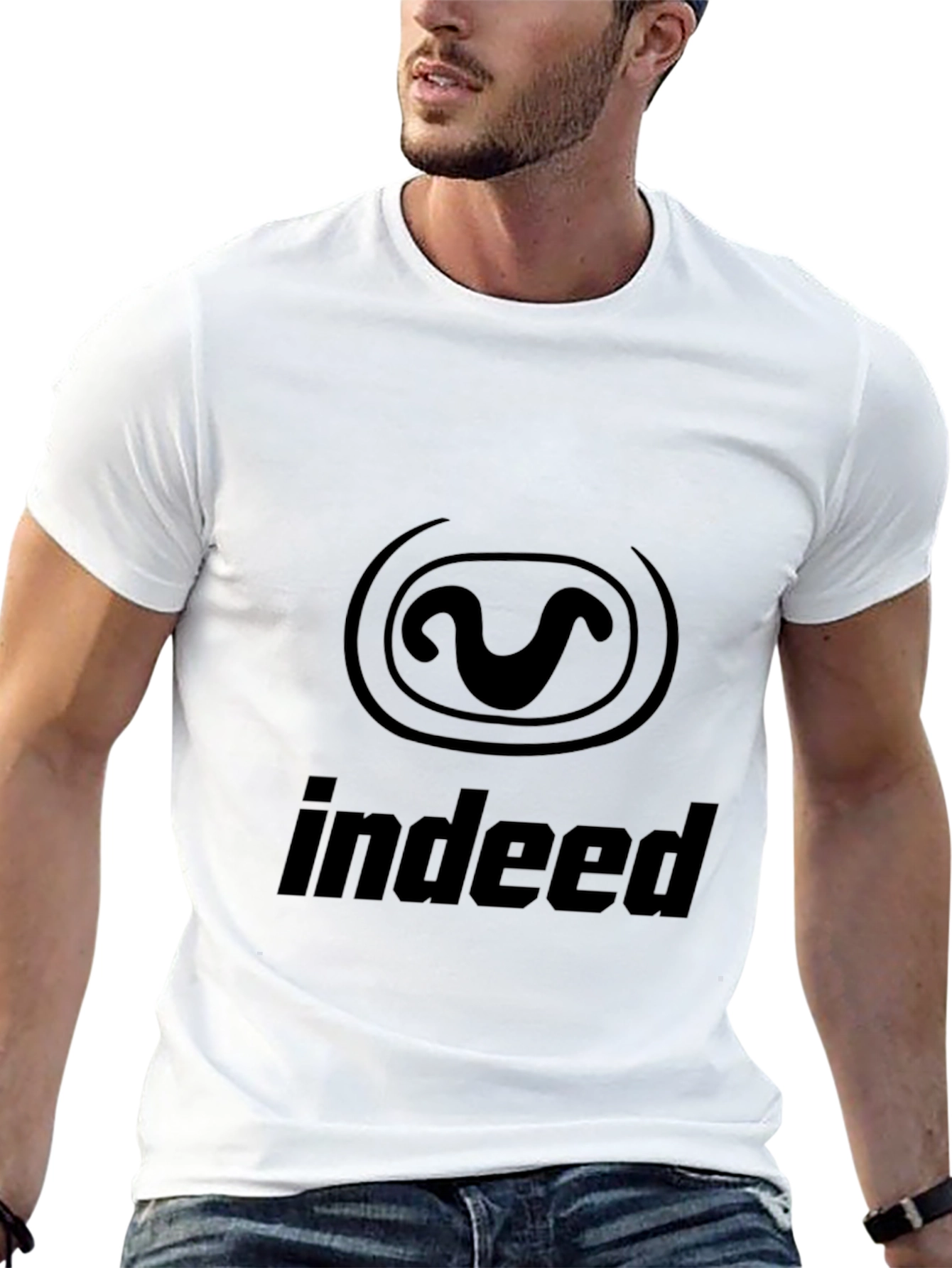 Indeed Logo Black T-Shirt Casual Graphic Tee