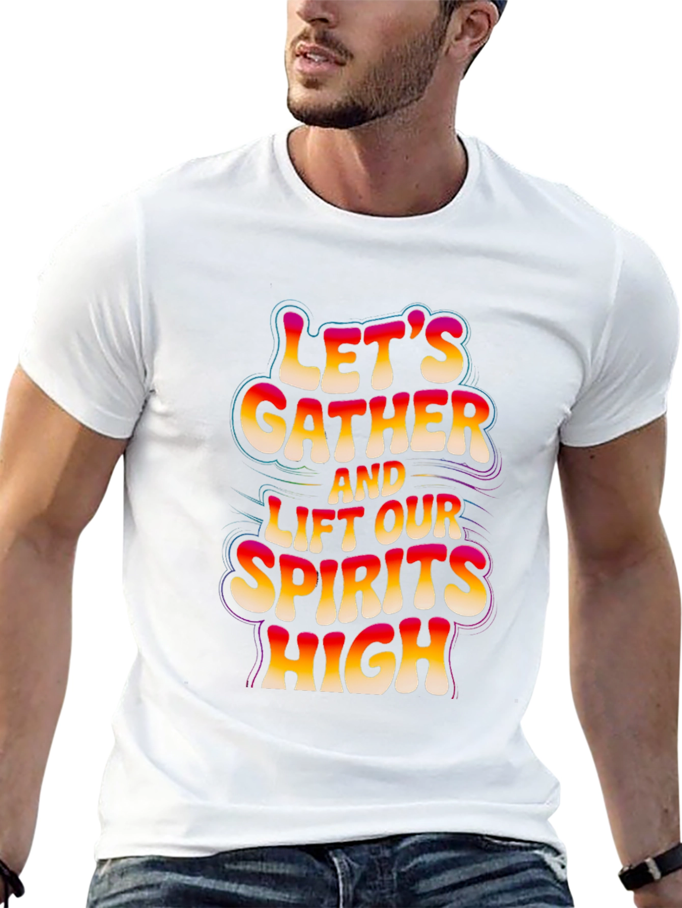 Lets Gather Graphic Tee - Black Cotton Comfort