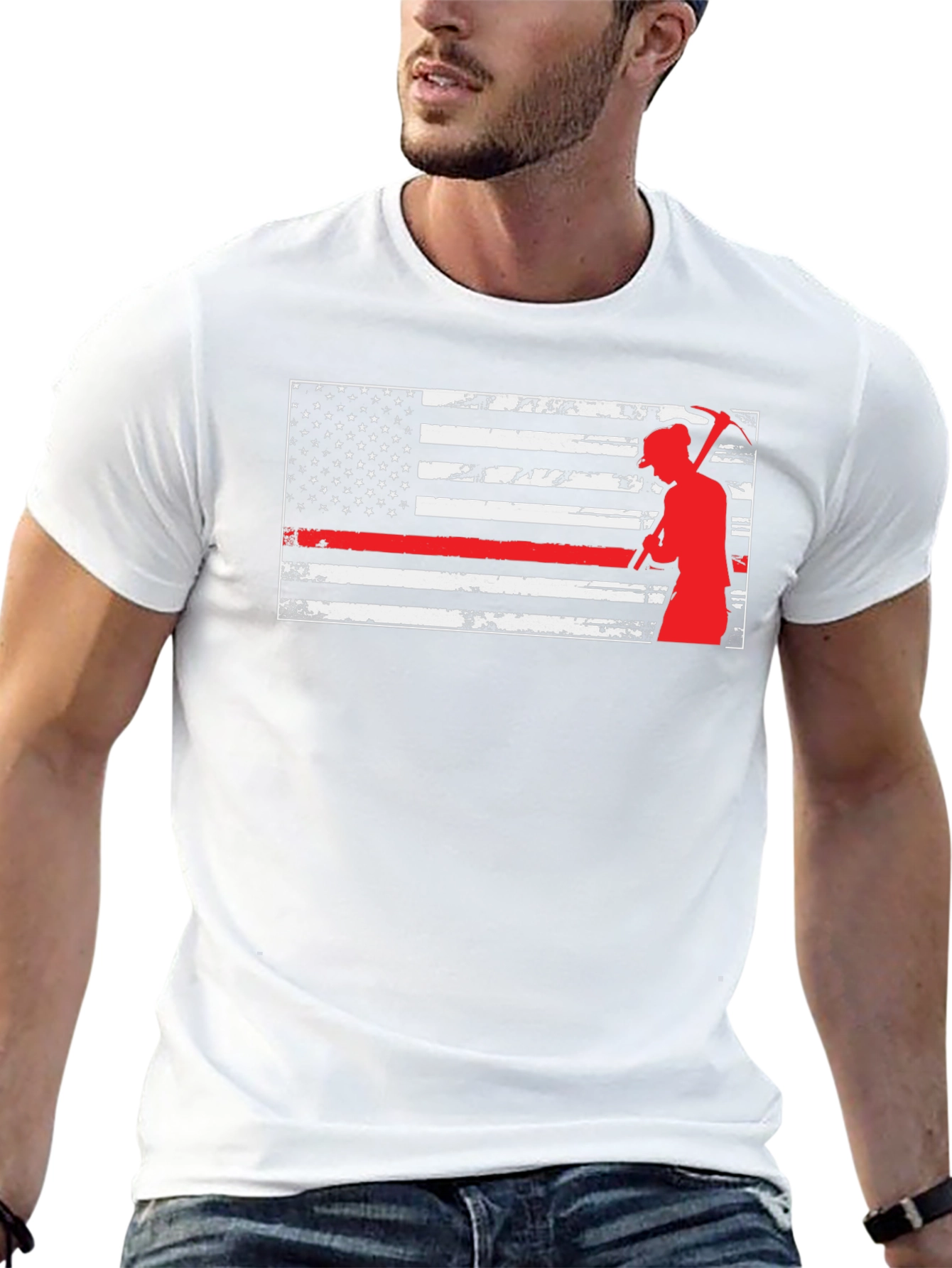 Thin Red Line Miner American Flag T-Shirt