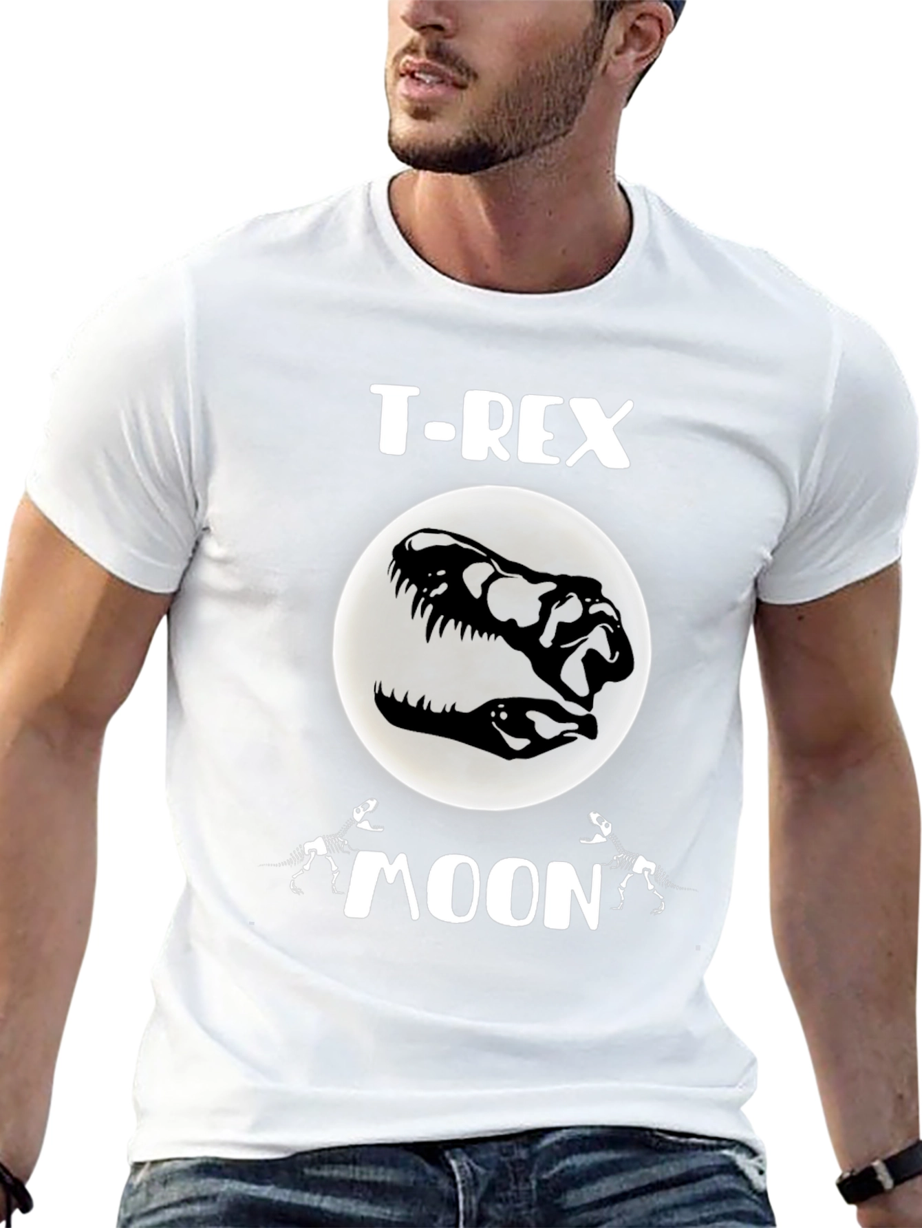 T-Rex Moon Graphic T-Shirt