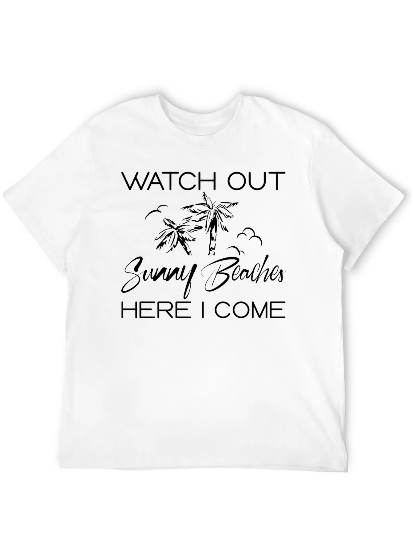 Sunny Beaches Mens Black T-Shirt