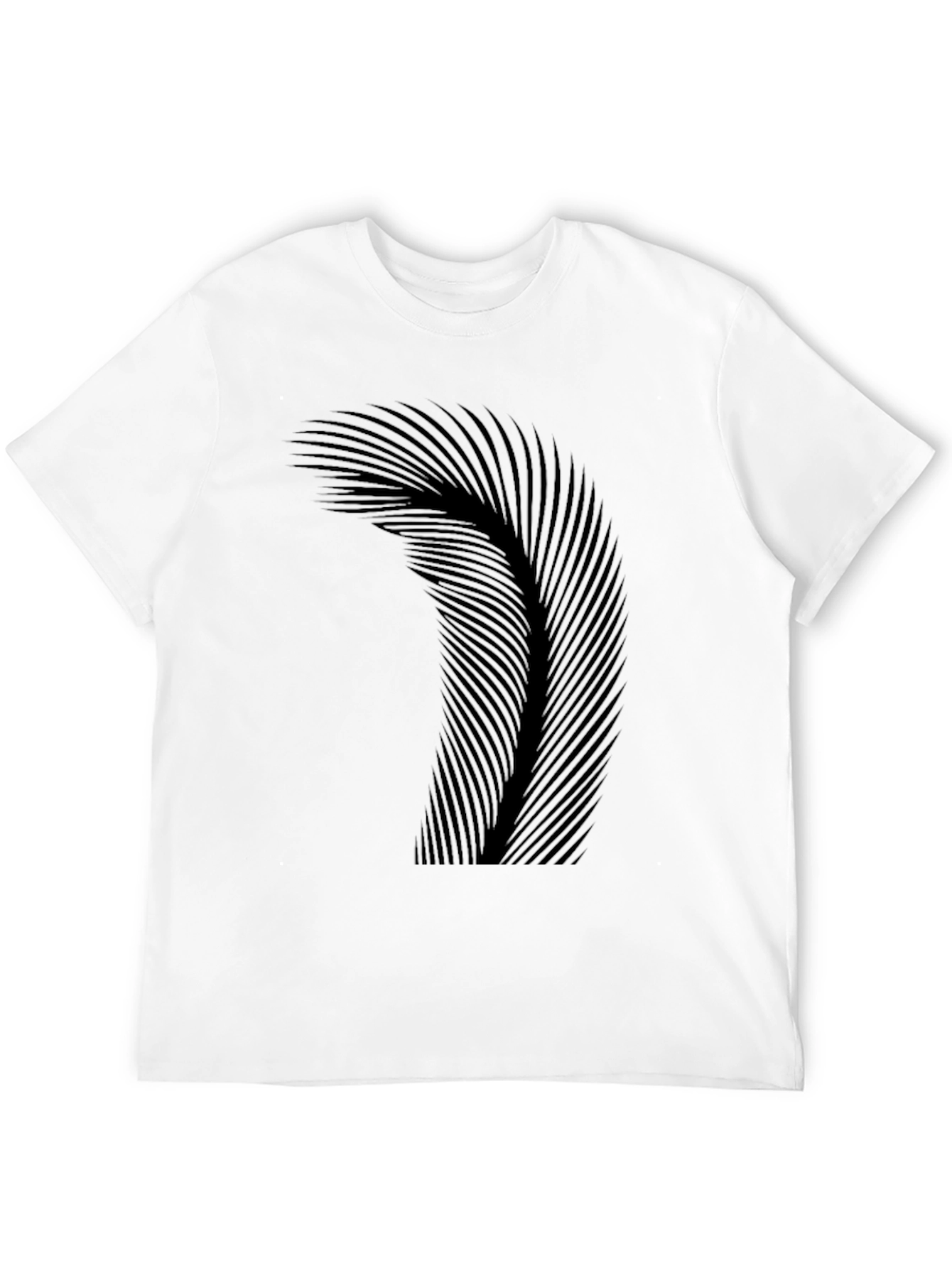Abstract Feather Graphic Black T-Shirt