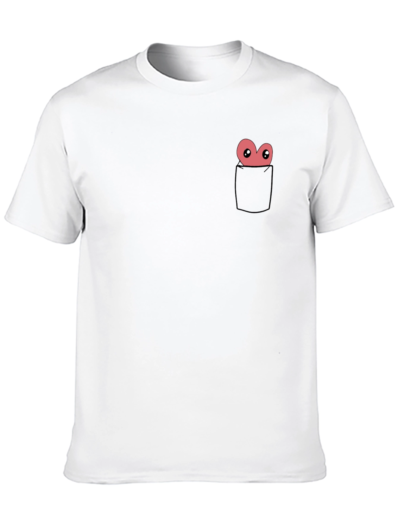 Funny Cartoon Heart Pocket T-Shirt