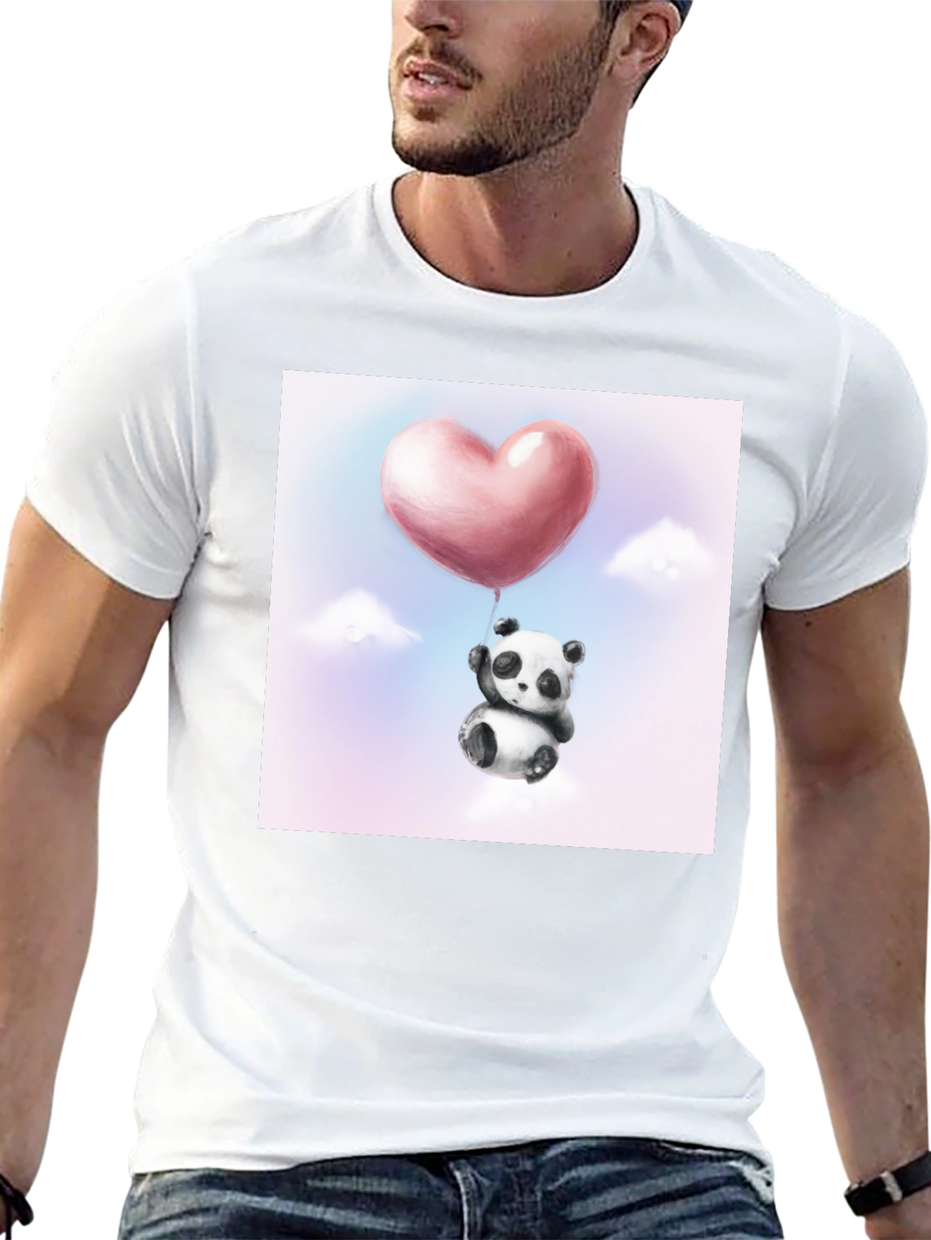 Panda Heart Balloon Graphic Tee