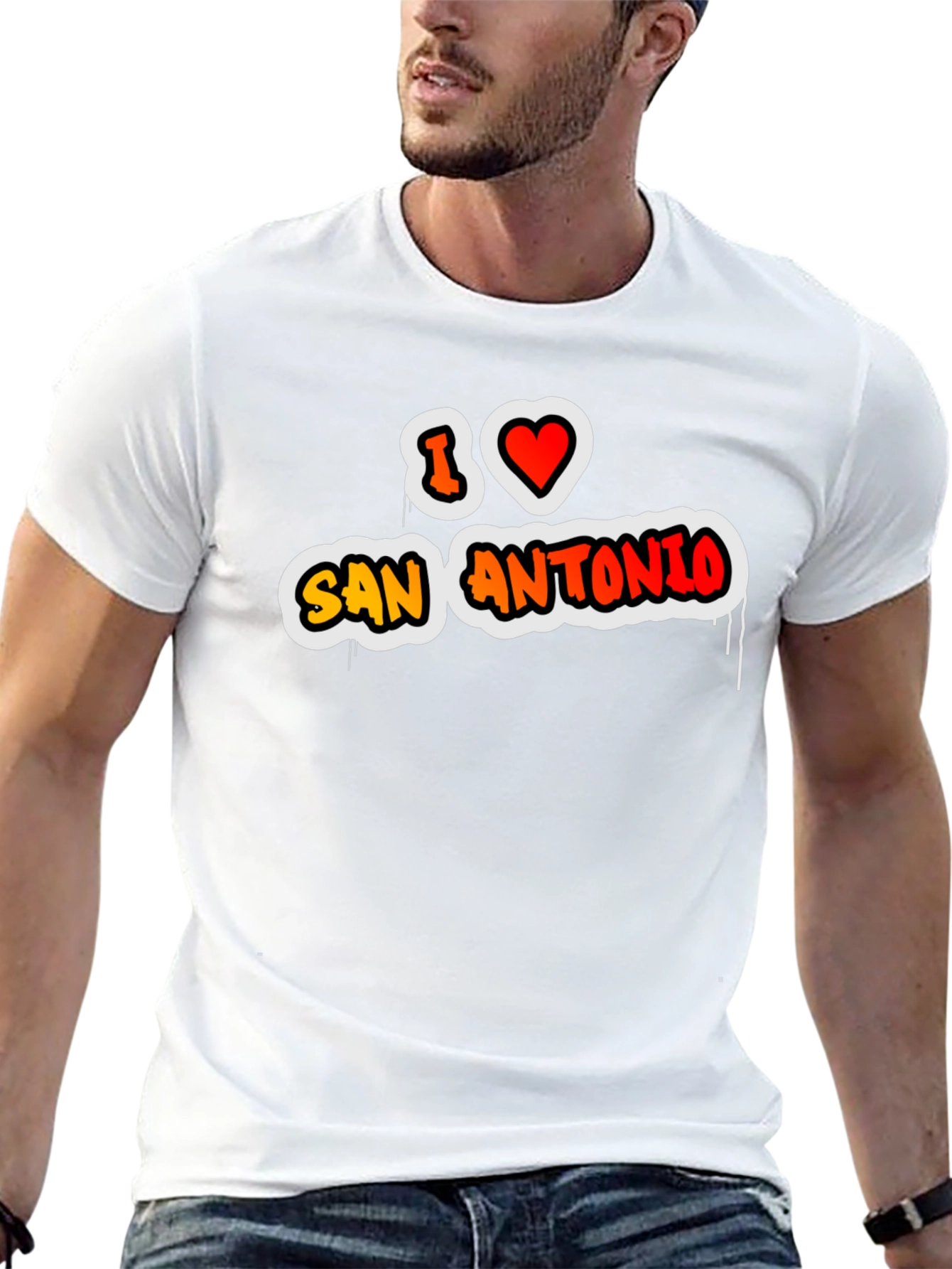 I Love San Antonio Black Graphic Tee