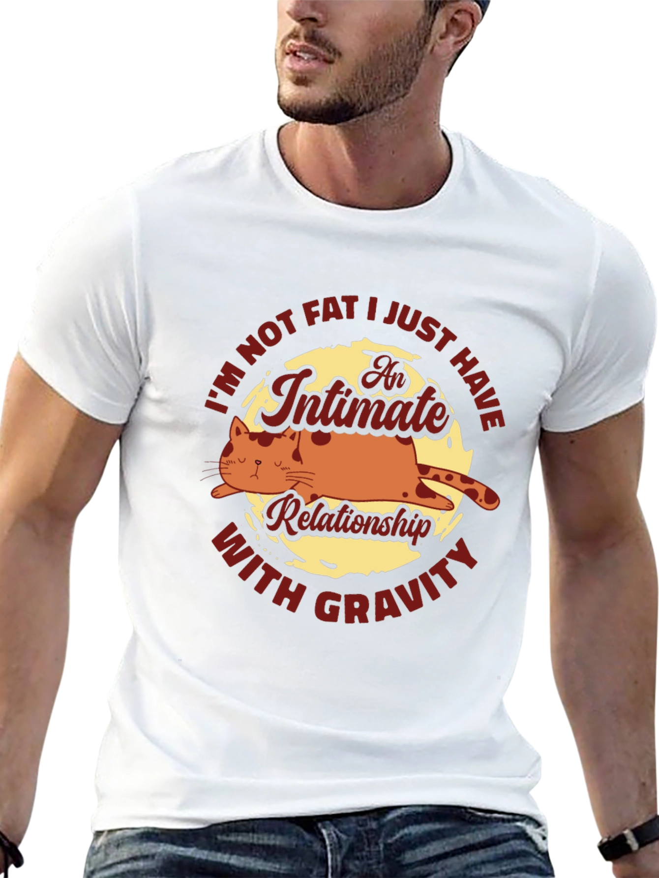 Im Not Fat Cat Humor Graphic T-Shirt