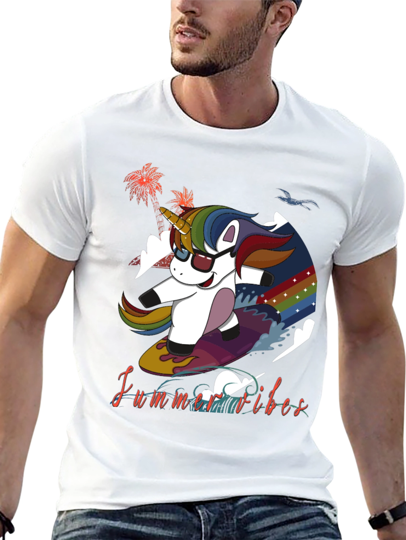 Summer Vibes Unicorn T-Shirt