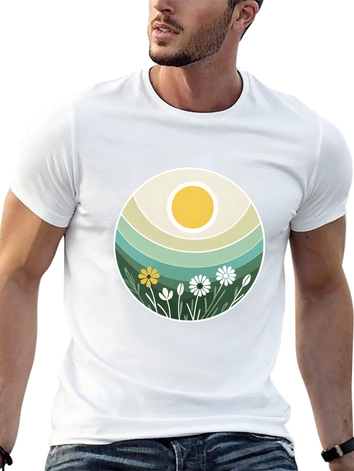 Retro Floral Sun T-Shirt