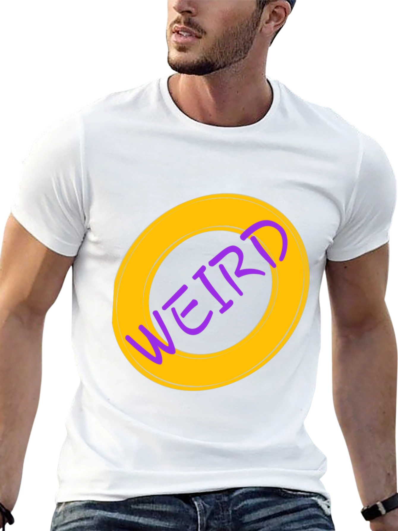 Weird Graphic Tee - Black Cotton Casual Shirt