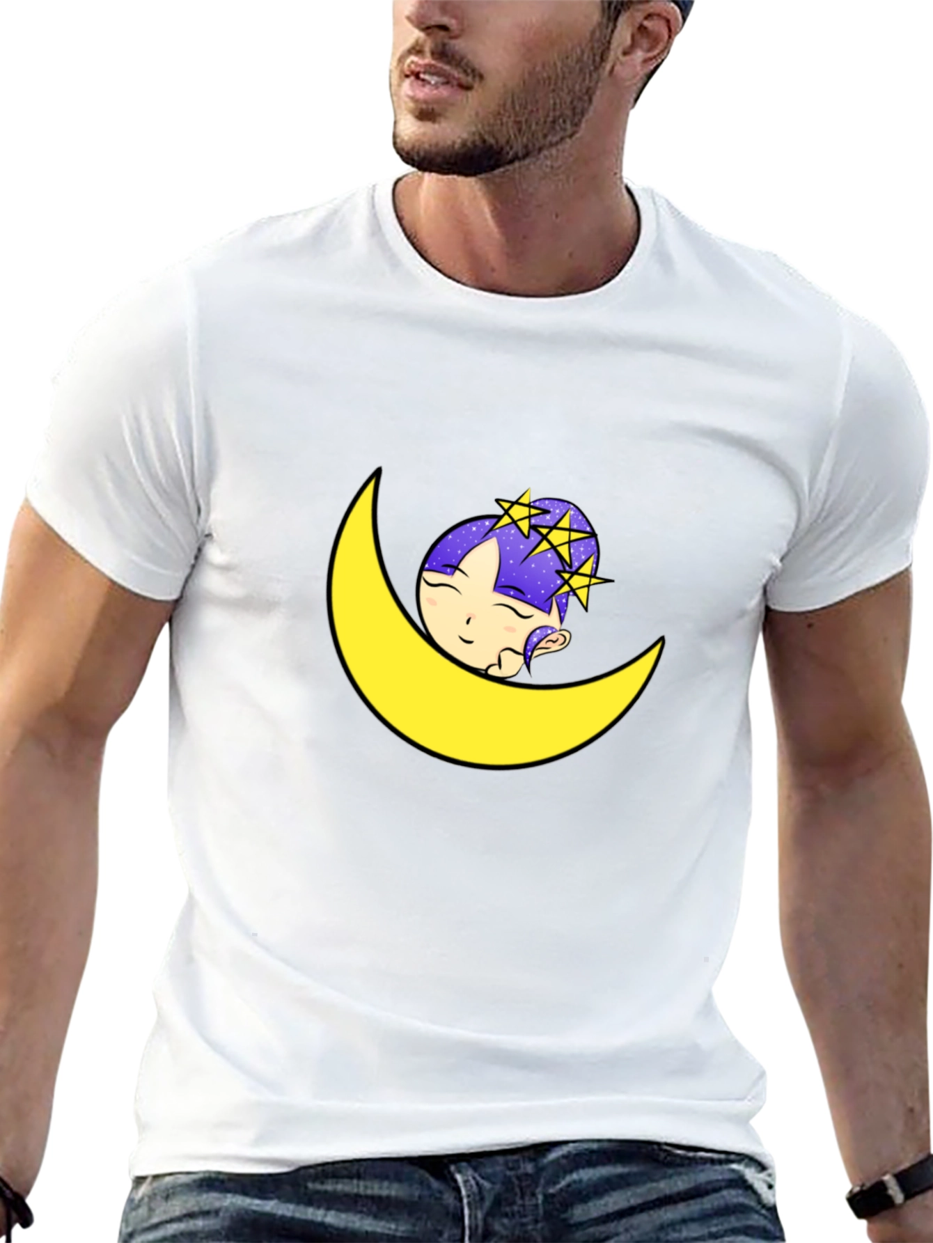 Dreamy Moon Graphic Tee - Black T-Shirt