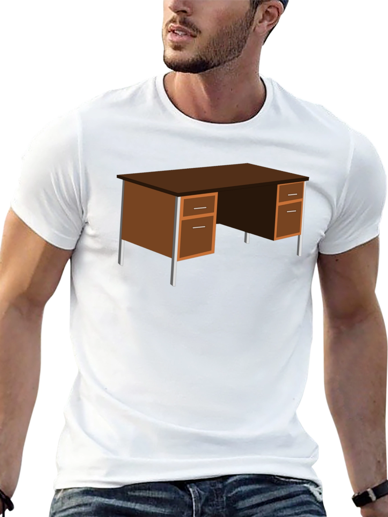 Office Desk Graphic T-Shirt - Black