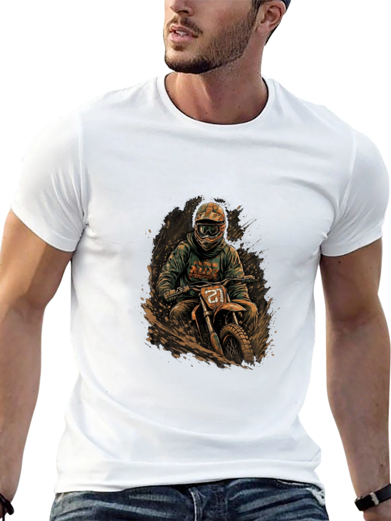 Dirt Bike Rider Graphic Tee - Cool Motocross Design