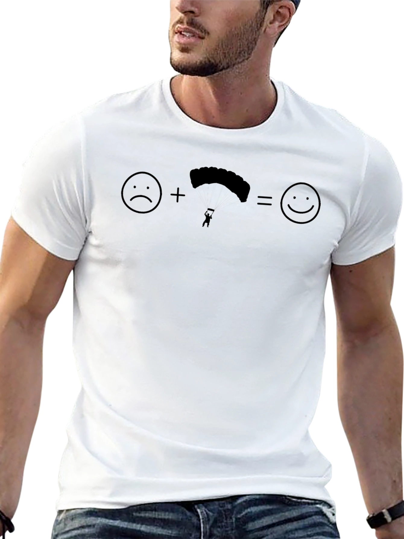 Skydiving T-Shirt: Sad + Parachute = Happy