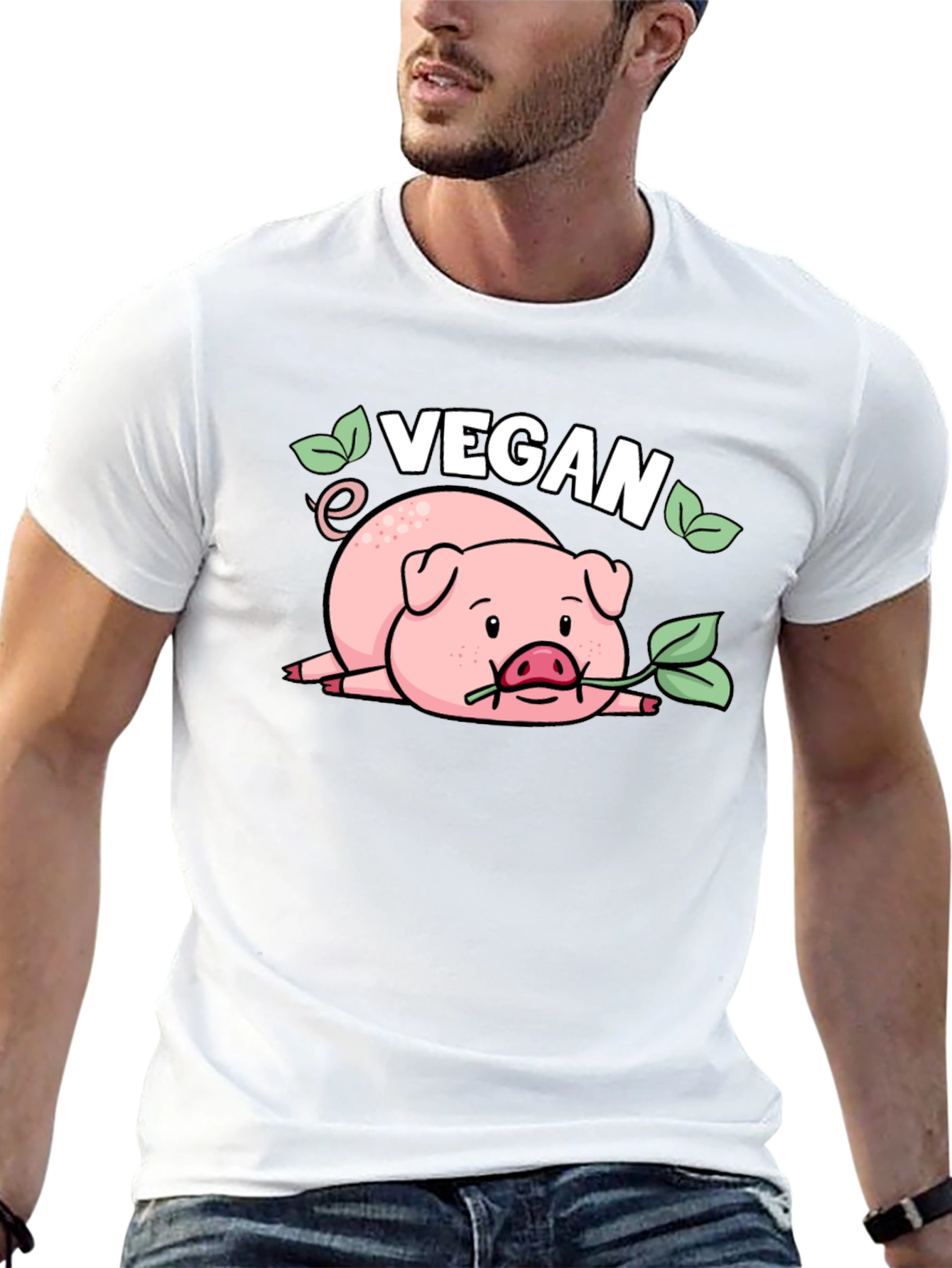 Vegan Pig T-Shirt - Cute Animal Lover Tee
