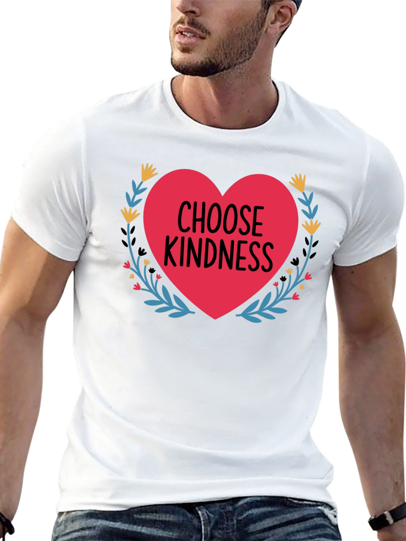 Choose Kindness Heart Graphic Black T-Shirt