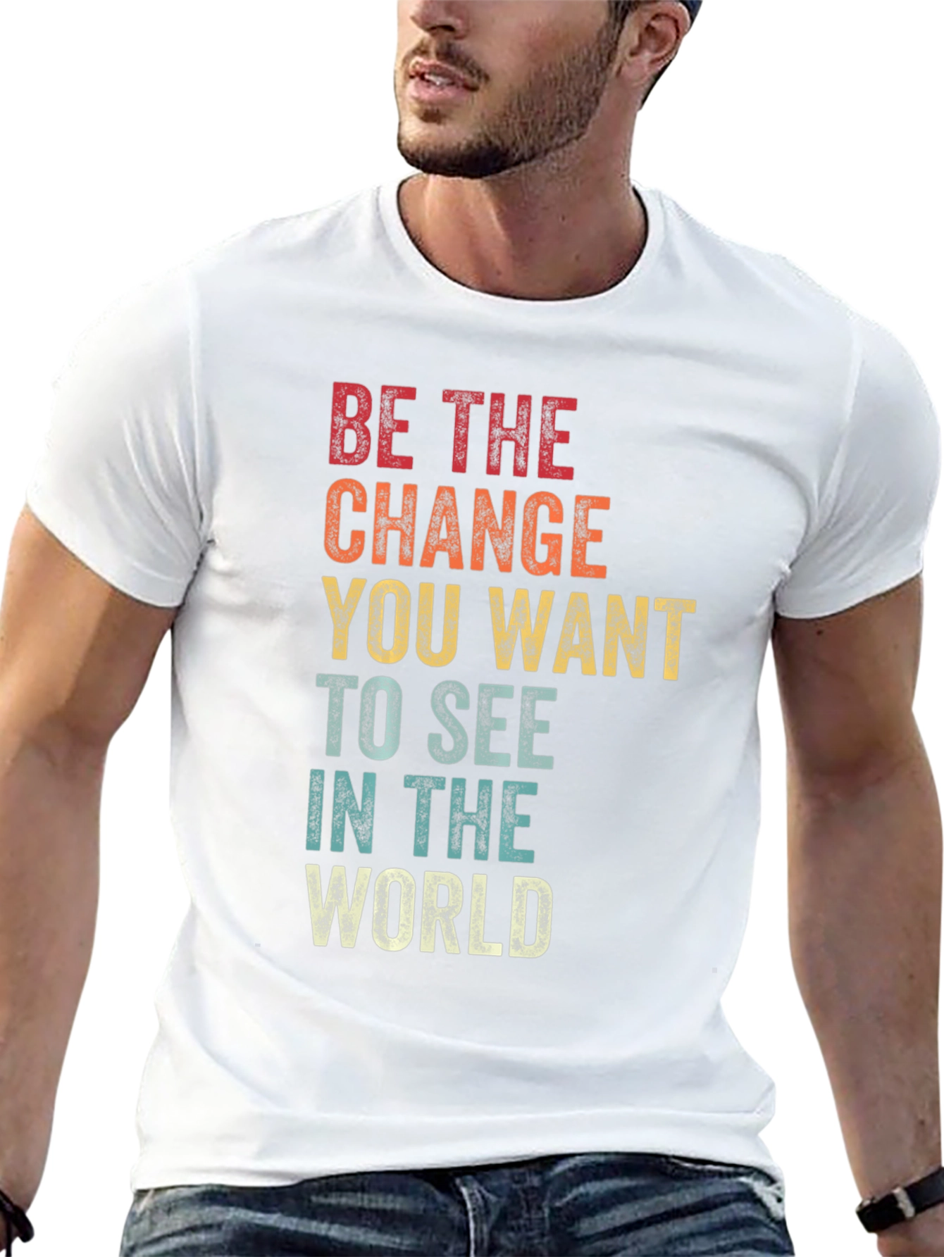 Retro Inspirational T-Shirt - Be The Change
