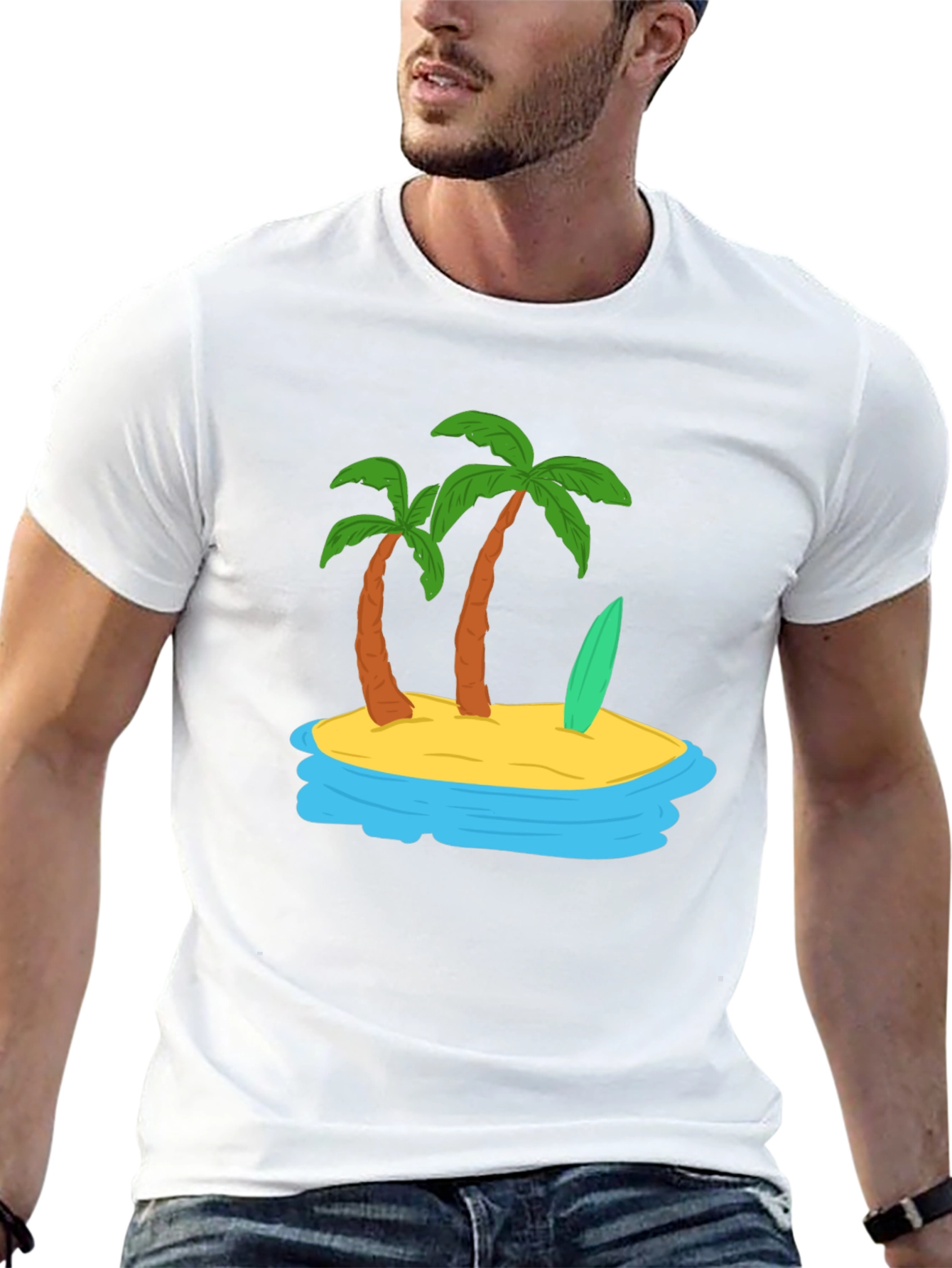 Island Vibes Graphic Tee - Tropical Palm Tree Shirt