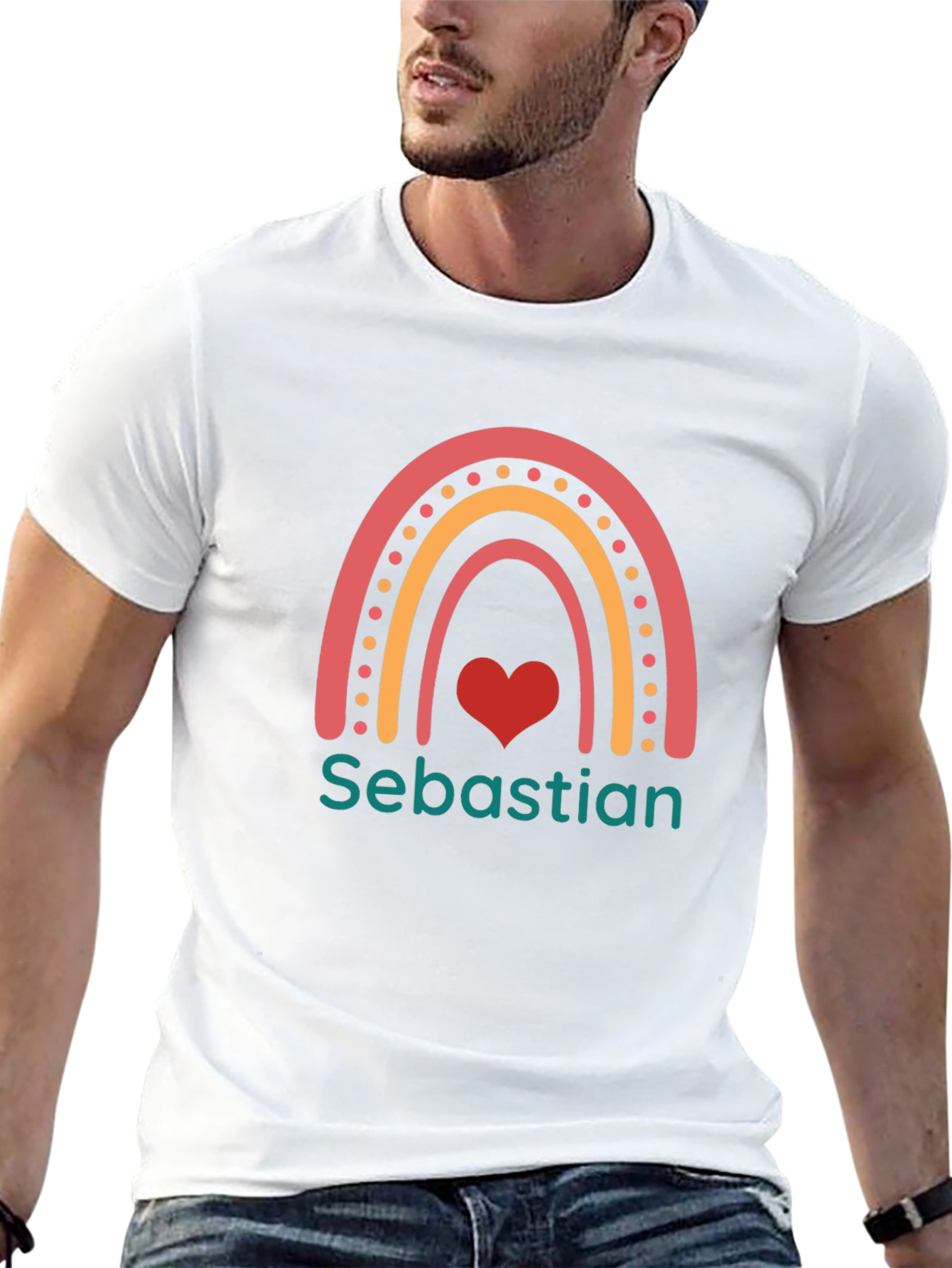 Rainbow Heart Personalized T-Shirt