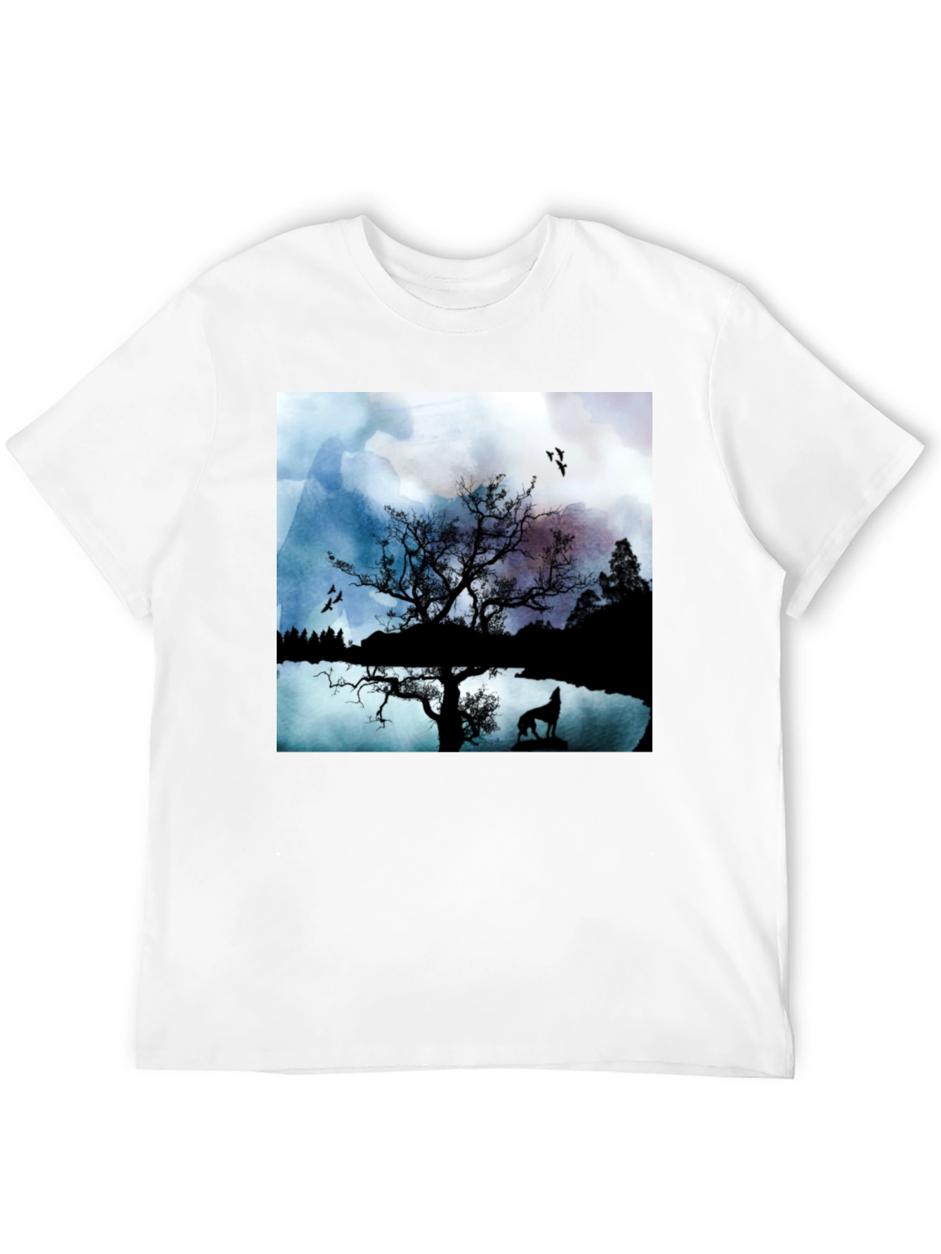 Wolf Silhouette T-Shirt - Nature Scene Tee